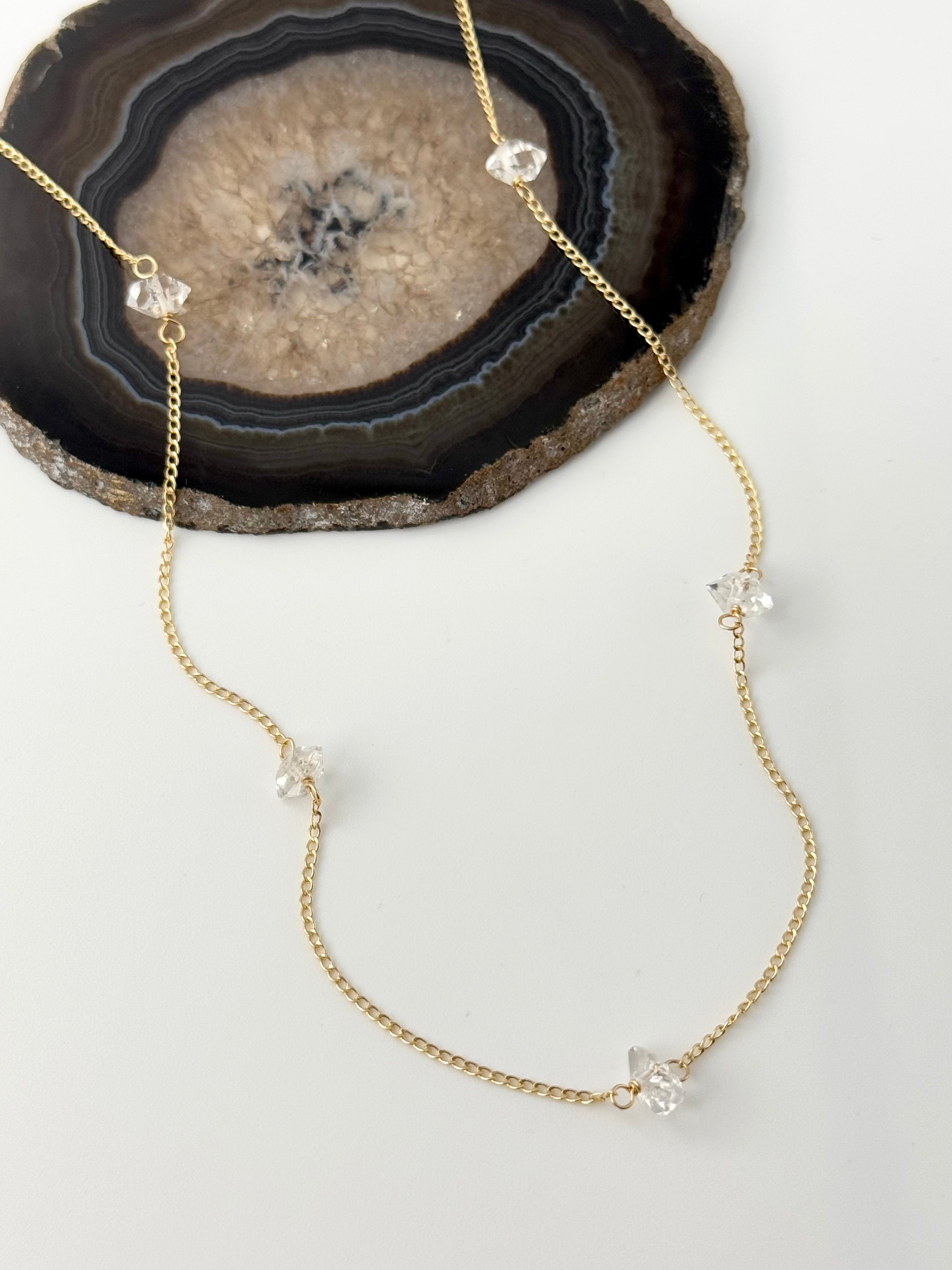 •DRAPE• herkimer diamond + gold necklace (various lengths)