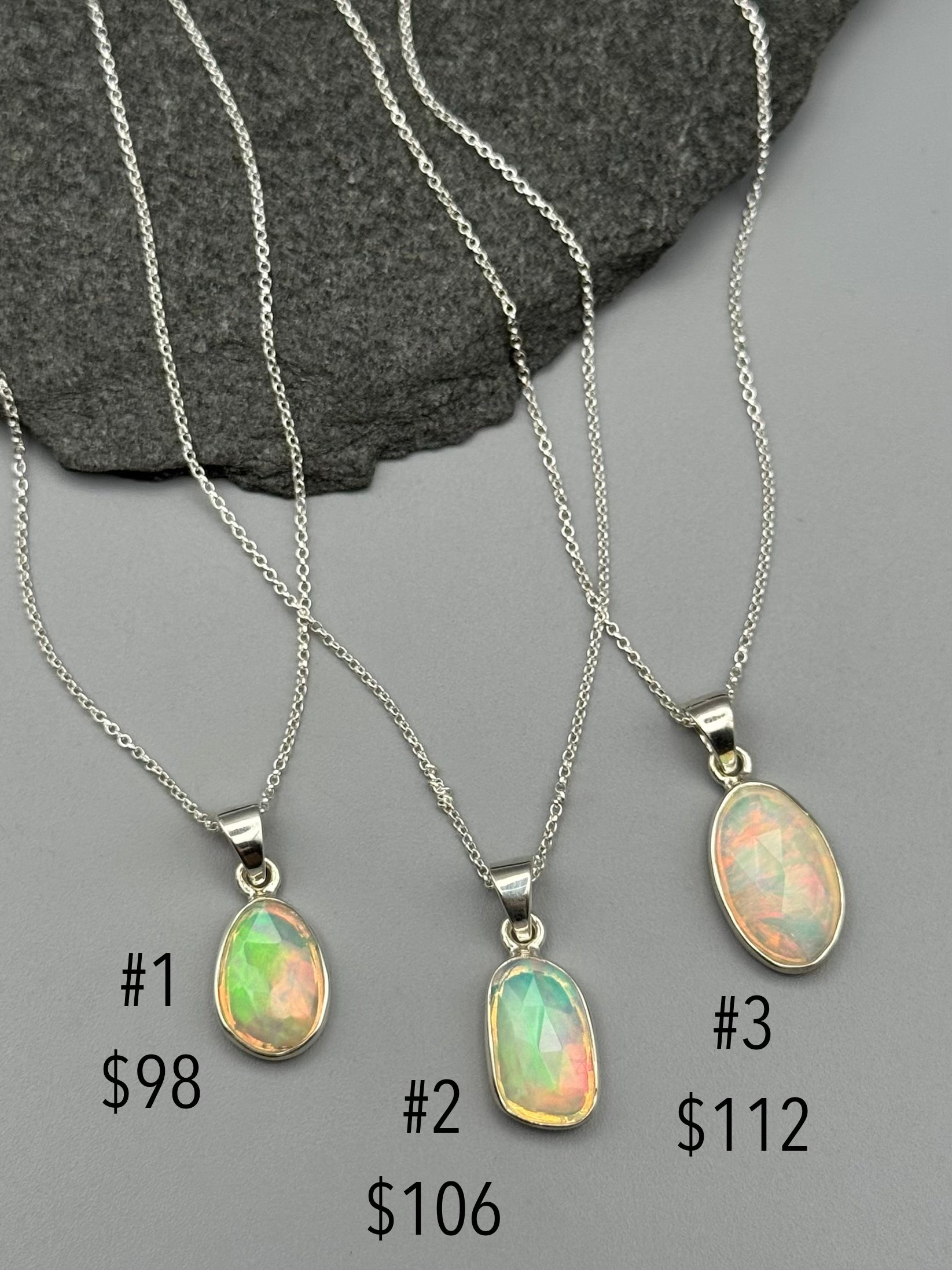 •ETHIOPIAN OPAL• sterling silver necklace (18" long)