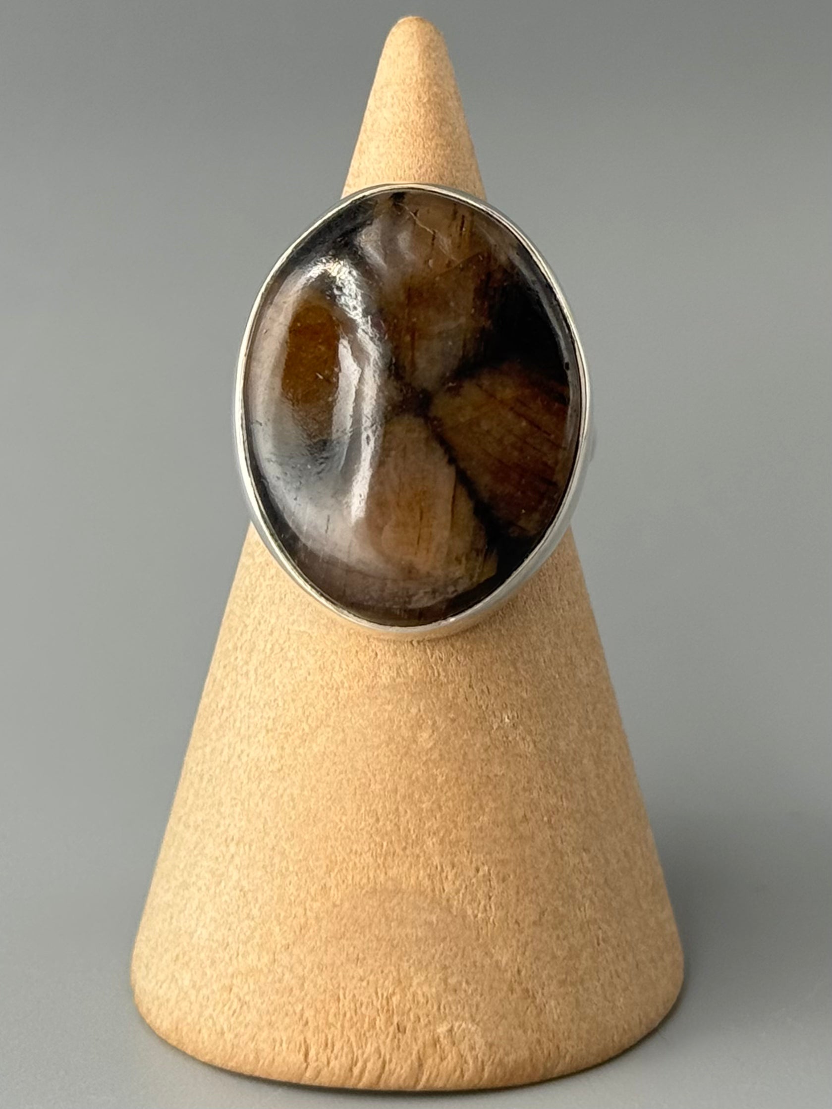 •CHIASTOLITE - OVAL• sterling silver ring (various sizes)