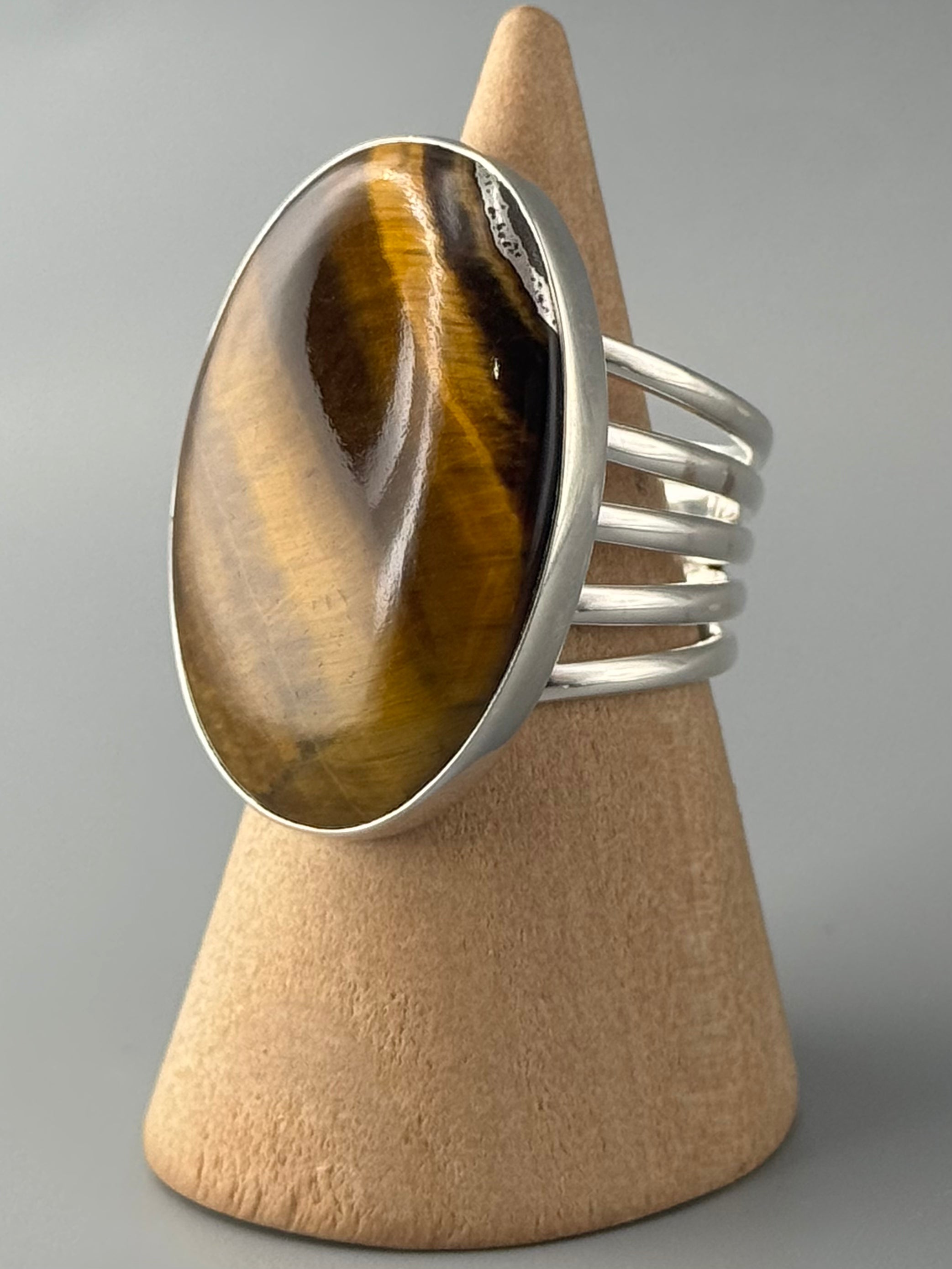 •TIGER EYE - TENFOLD• sterling silver ring (various sizes)