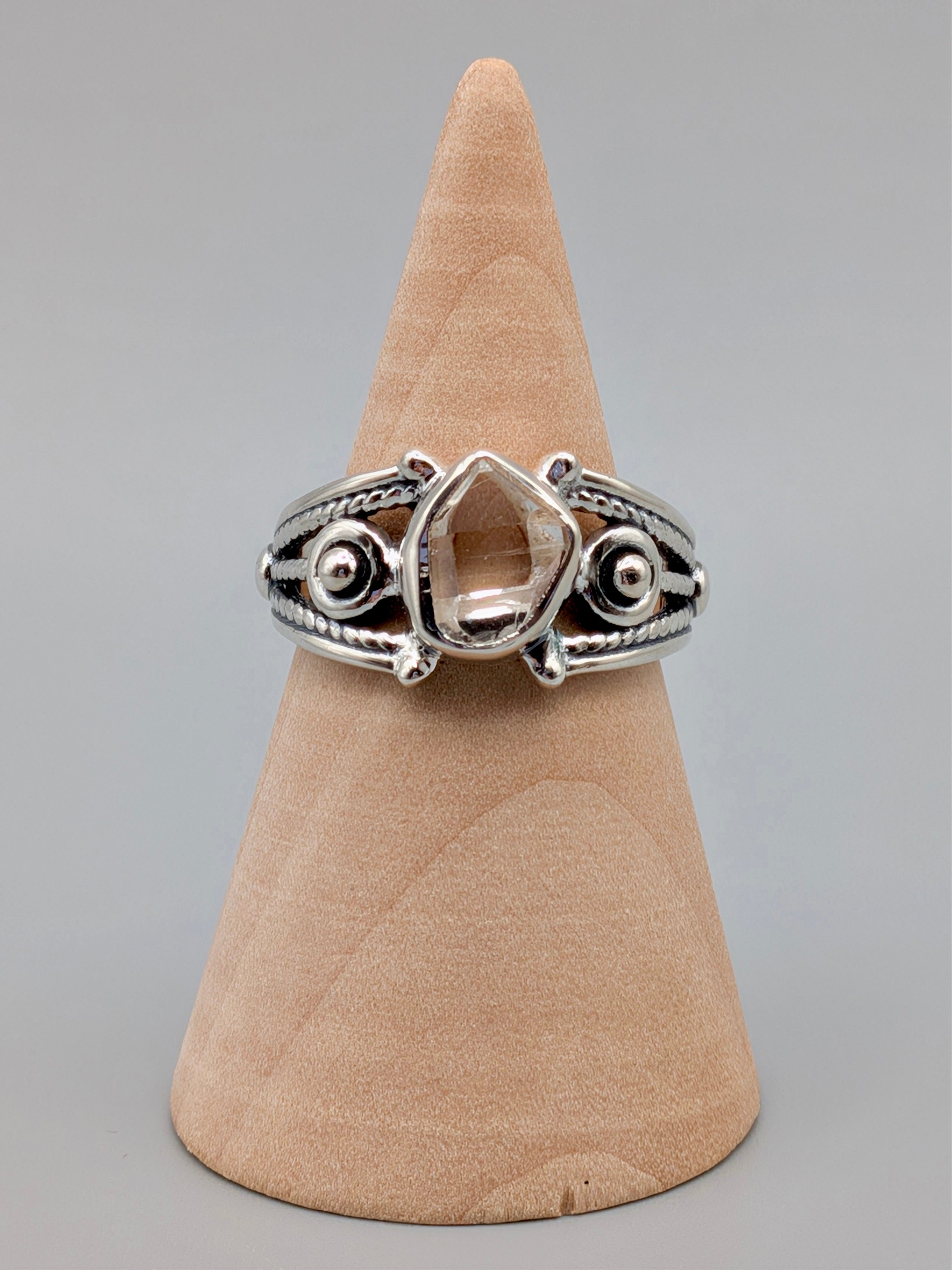 •HERKIMER DIAMOND - IMPERIAL• decorative band silver ring (various sizes)