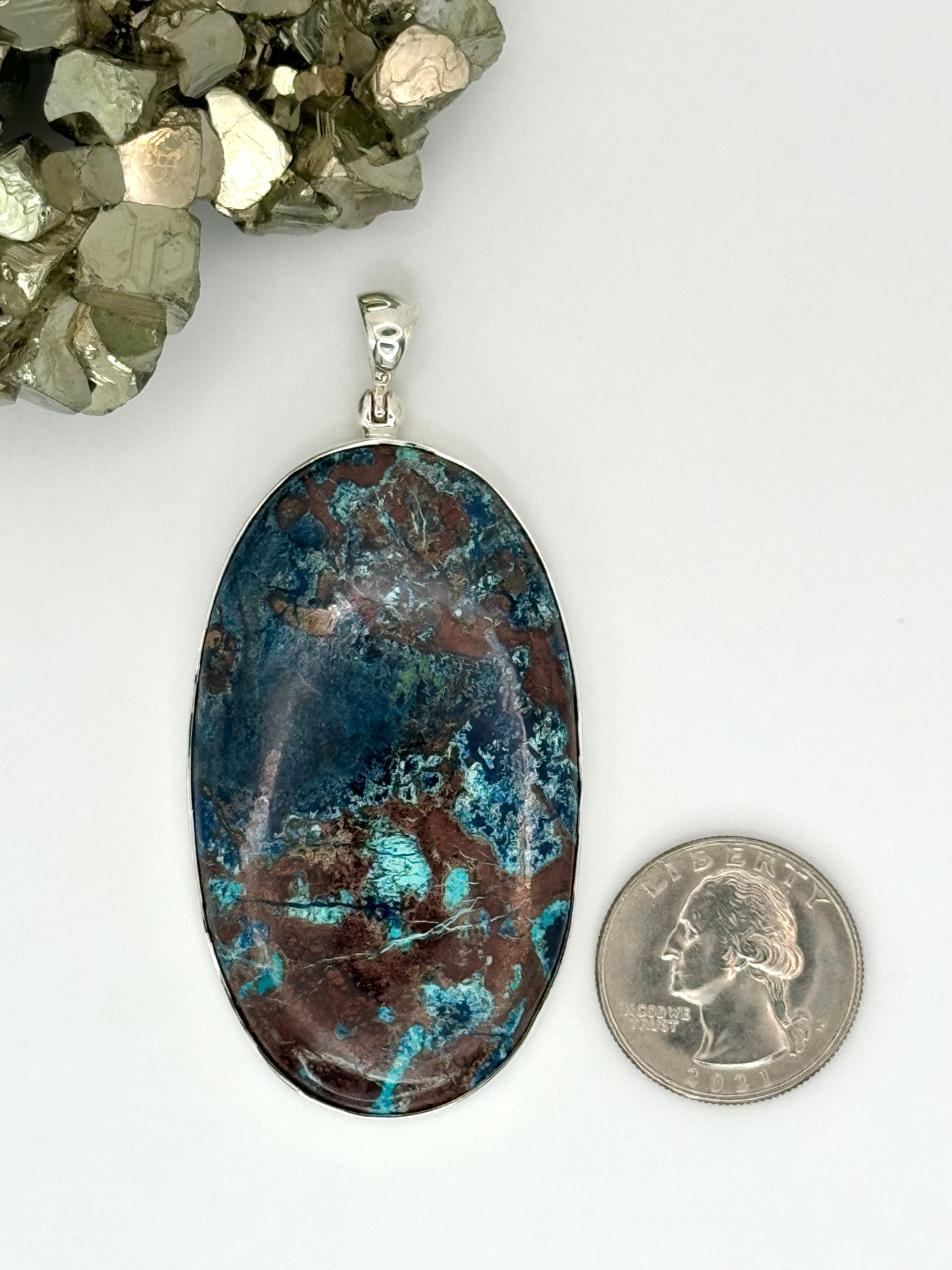 •SHATTUCKITE OVAL - BIGGIE• sterling silver pendant