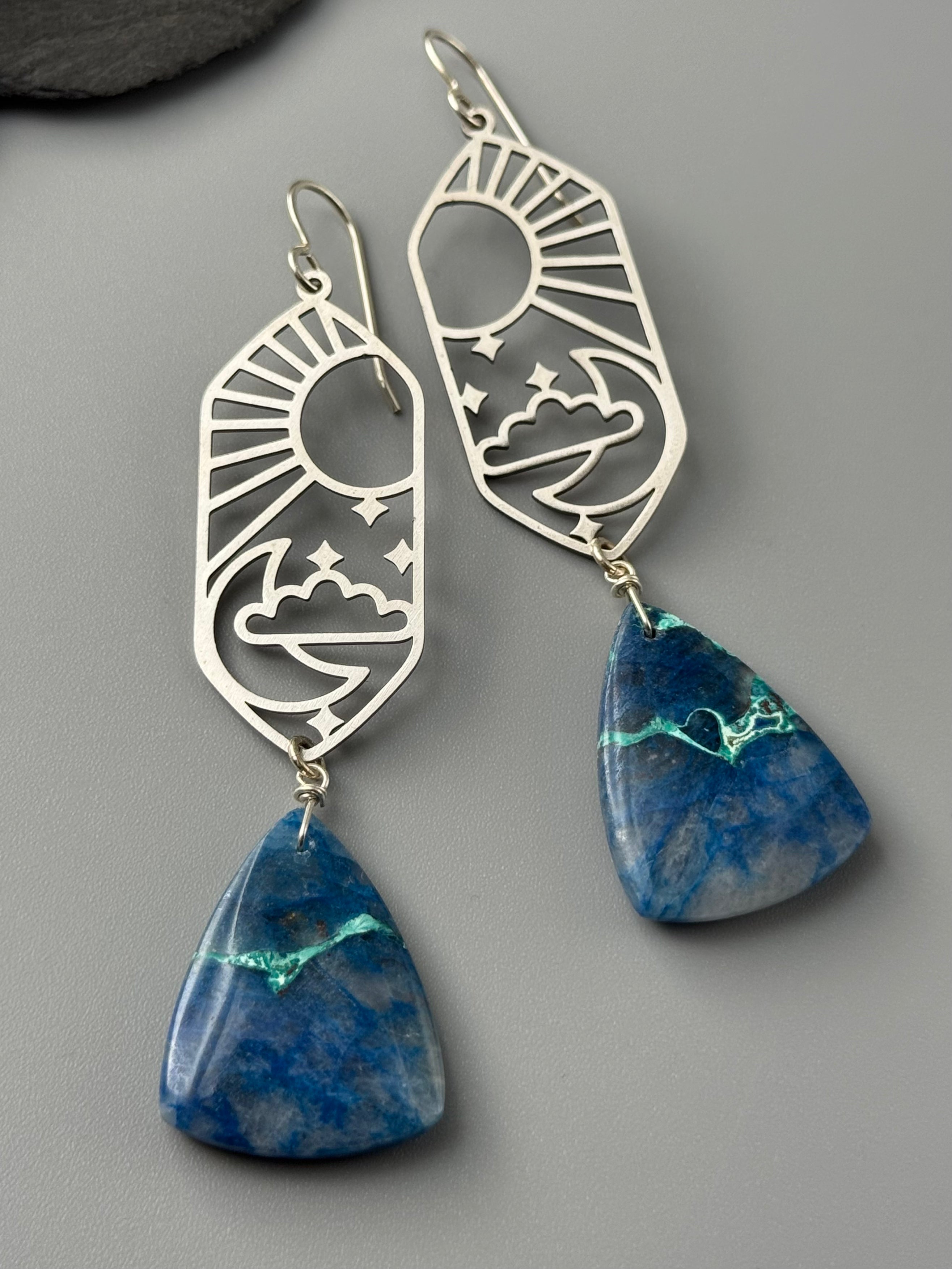 •CELESTIAL NAVIGATION• azurite + silver earrings