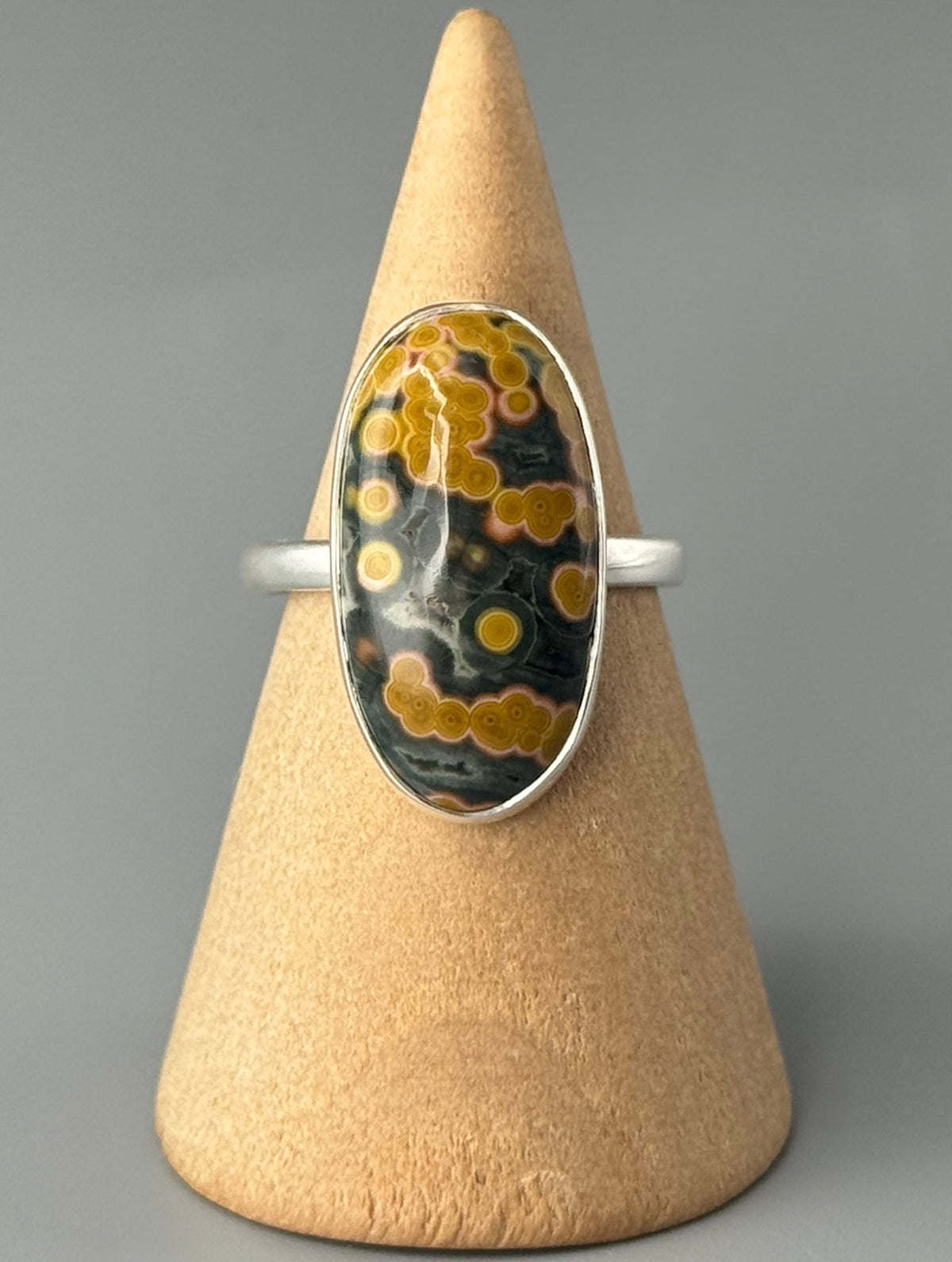 •OCEAN JASPER - LIL' LONG OVAL• sterling silver ring (various sizes)