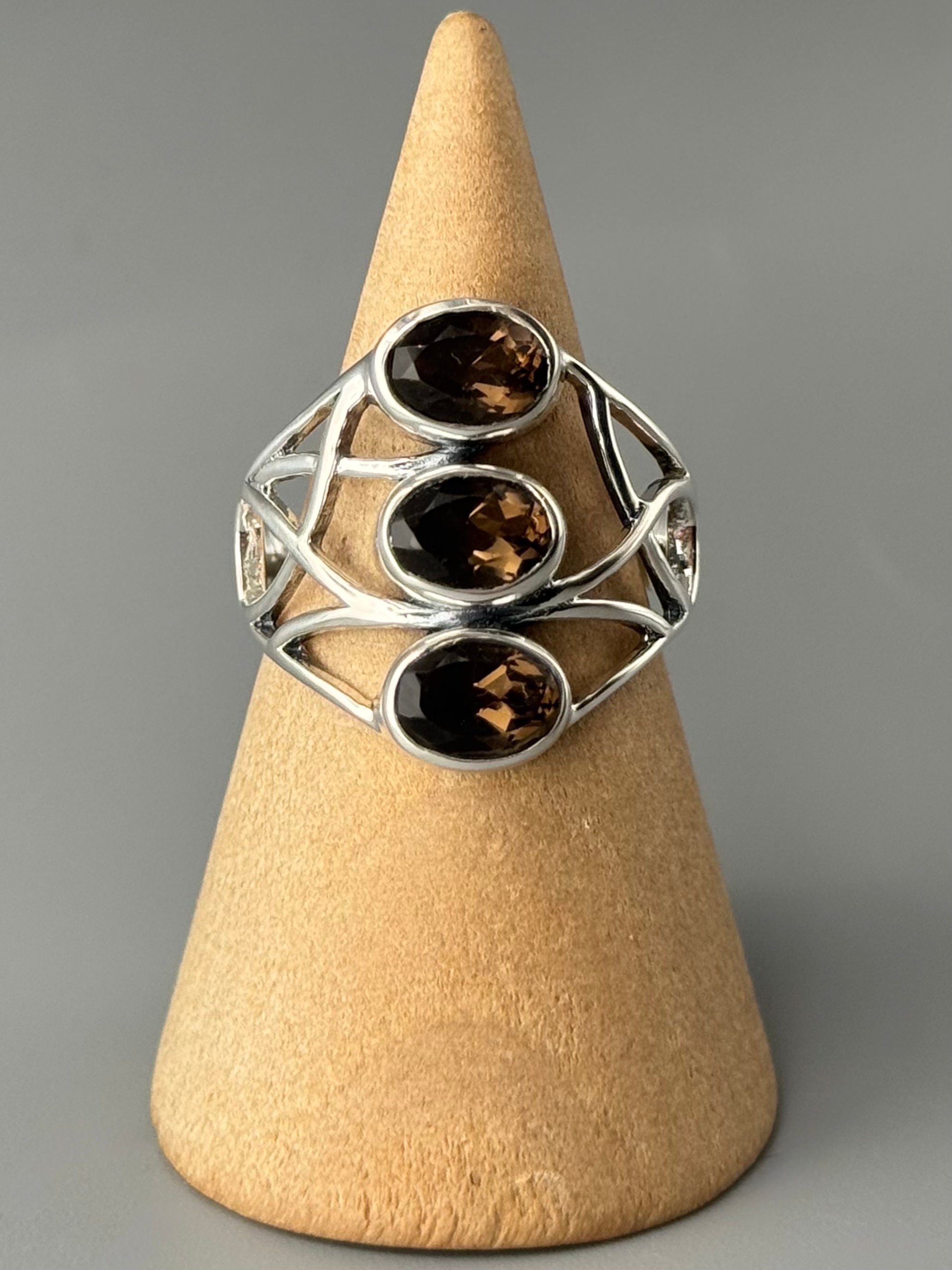 •SMOKY QUARTZ - TENDRILS• sterling silver ring (various sizes)