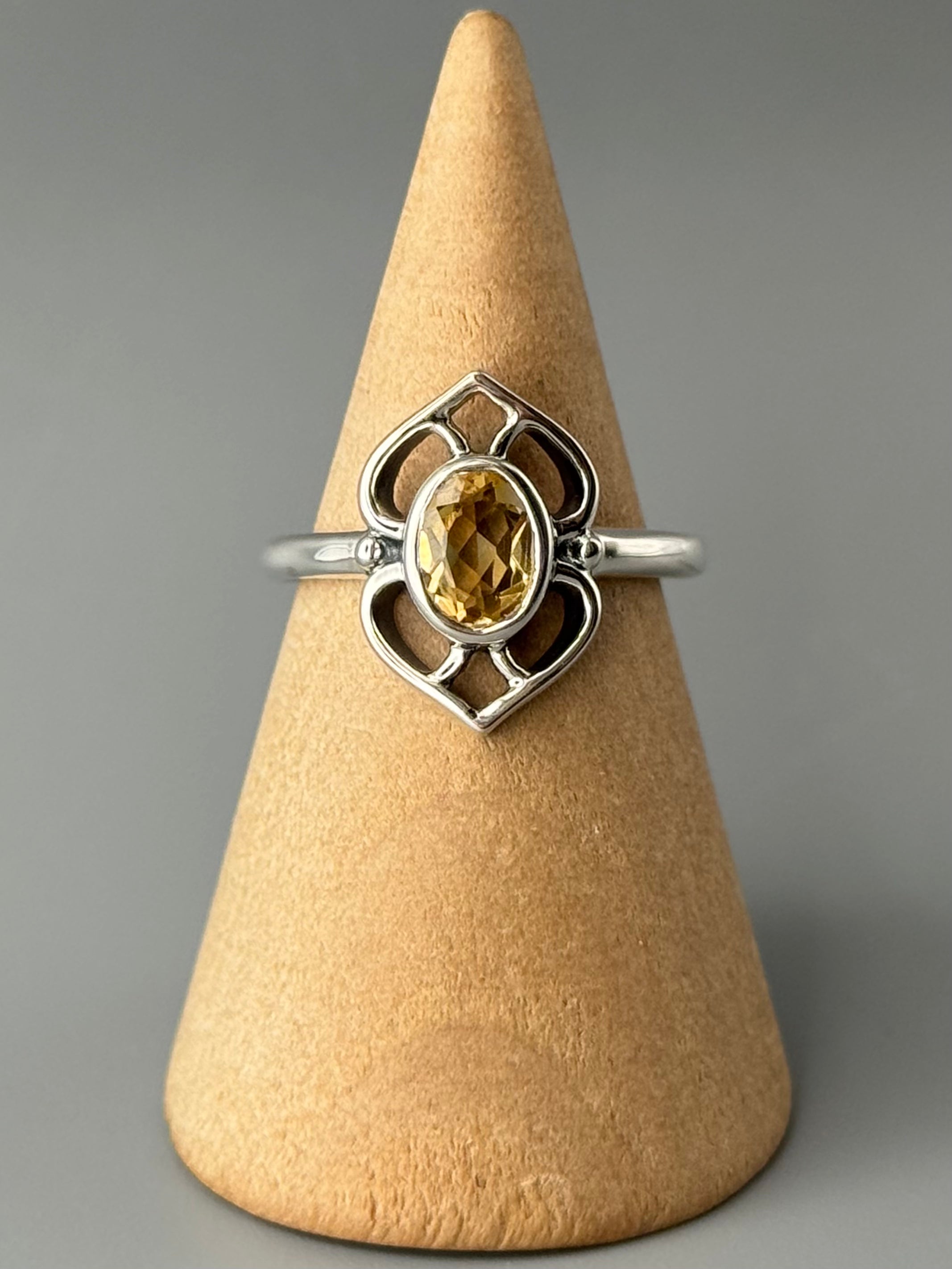•CITRINE - SPADES• sterling silver ring (various sizes)