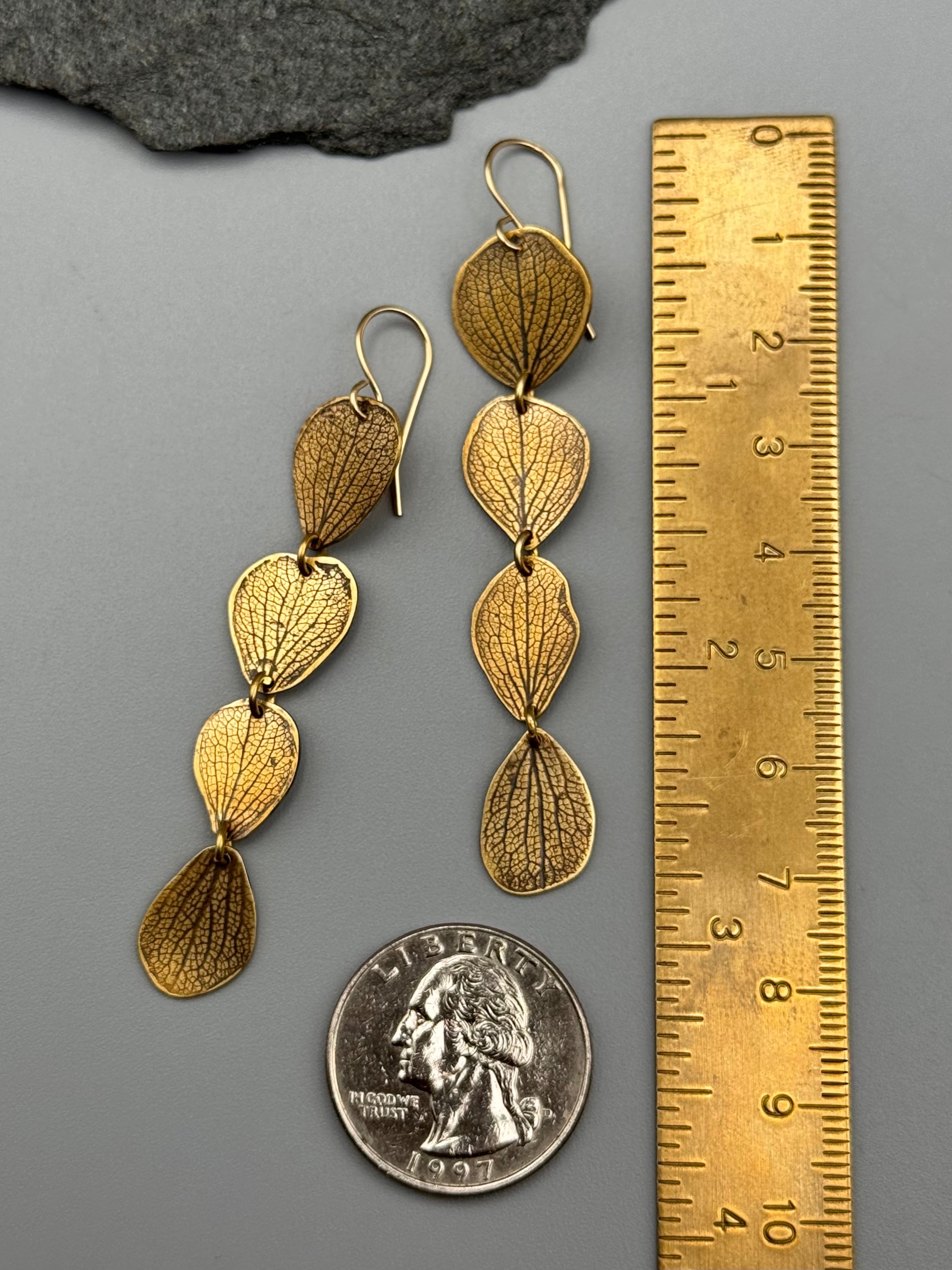•HYDRANGEA PETALS• gold dangle earrings