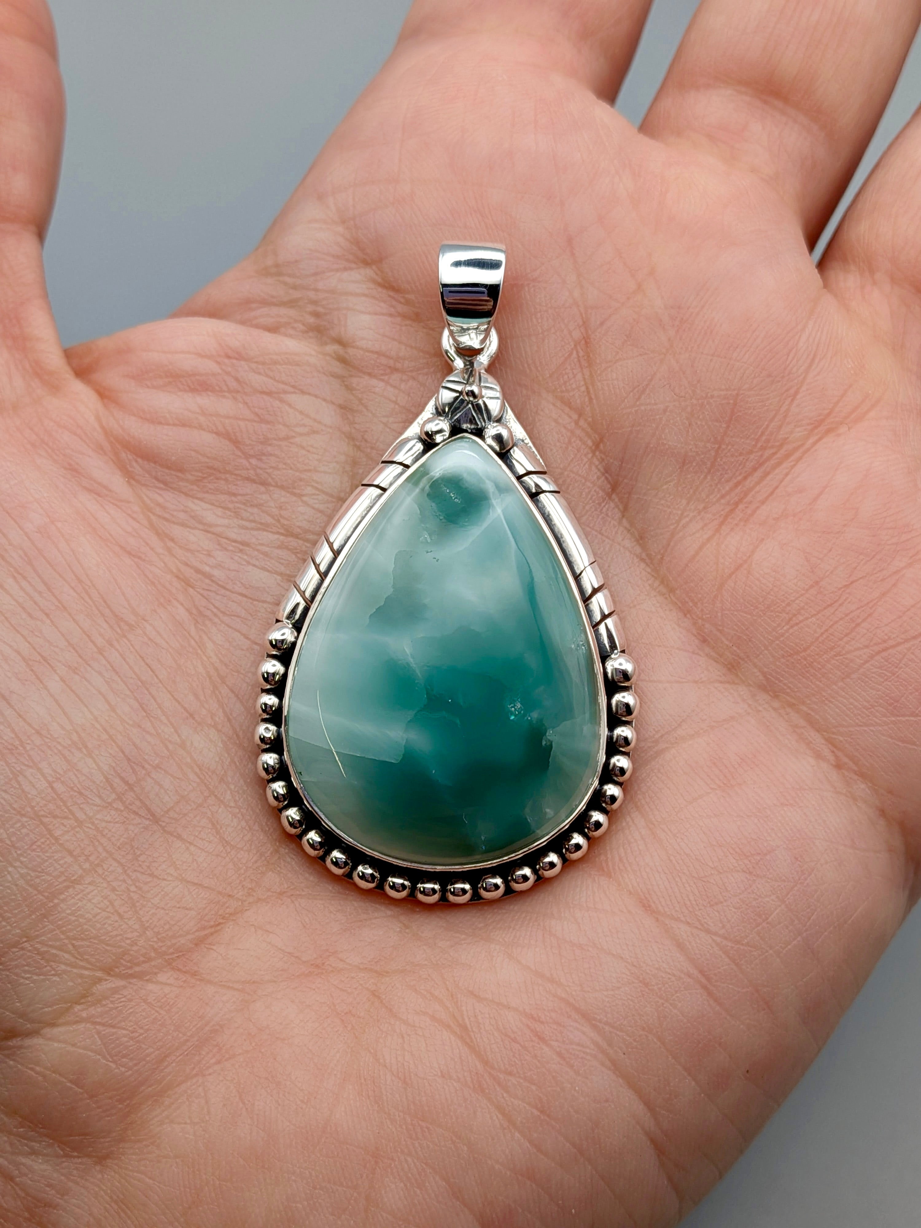 •HEMIMORPHITE TEAR - CANYON 3• sterling silver pendant