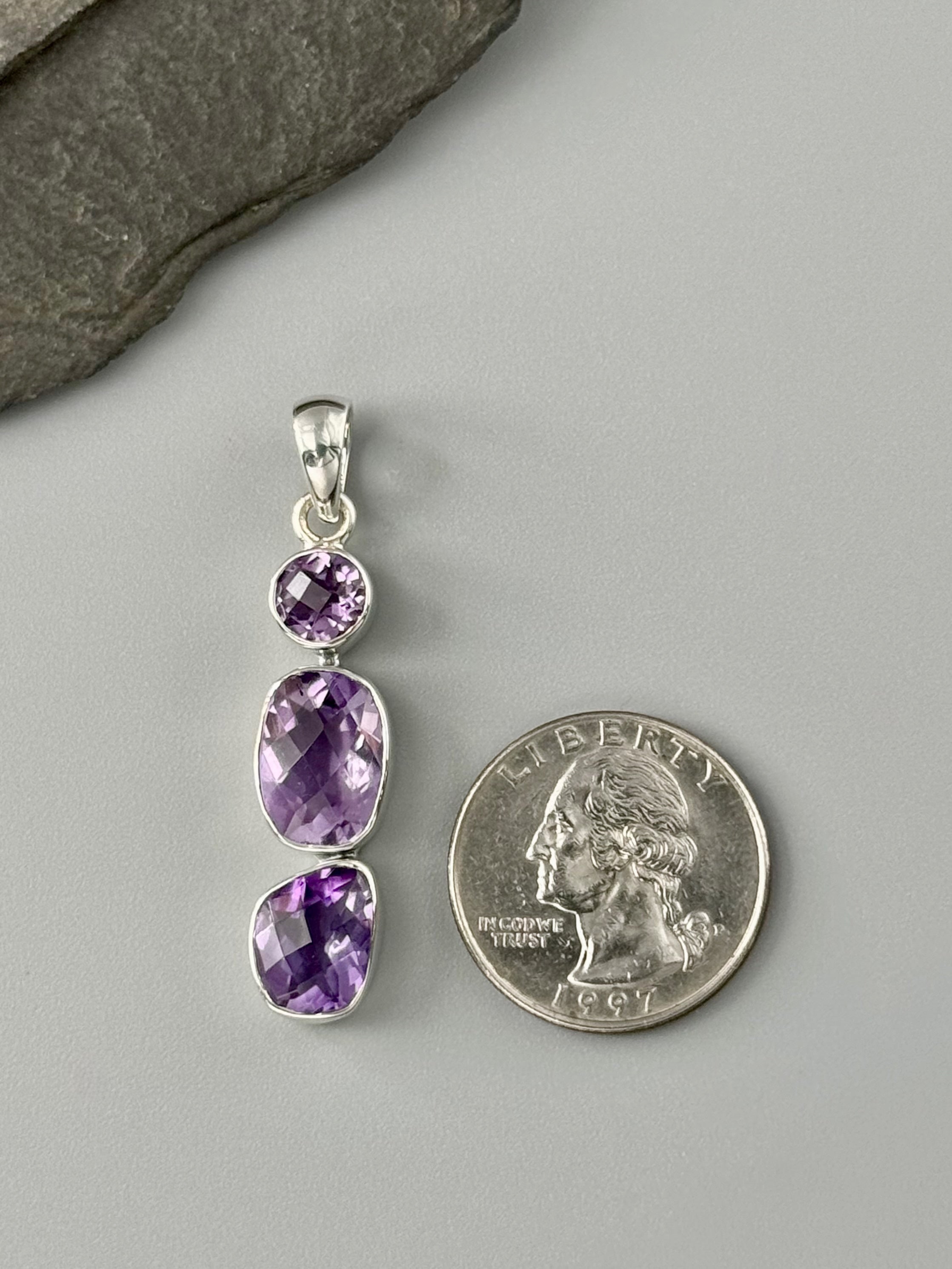 •AMETHYST - CAIRN• sterling silver pendant