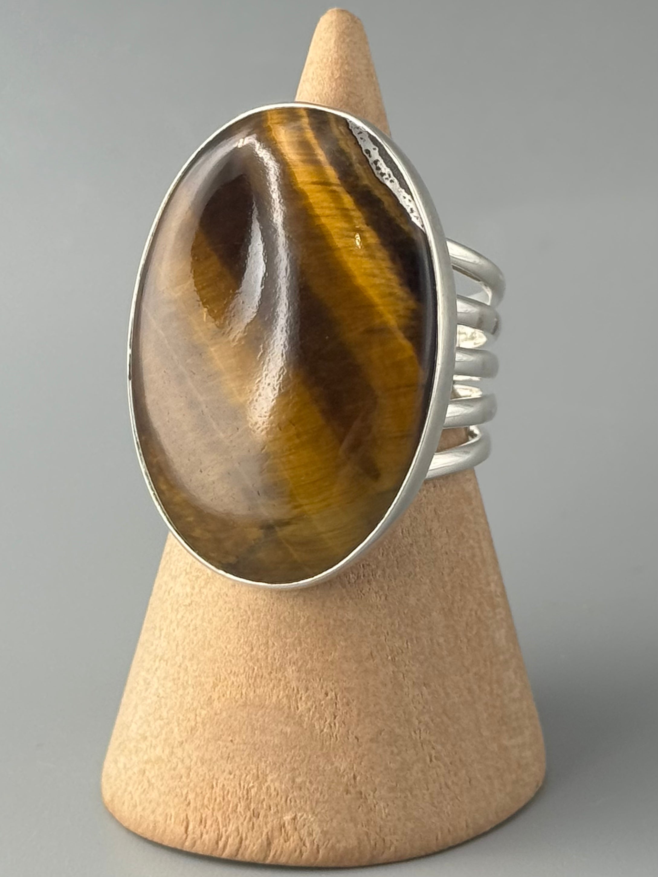 •TIGER EYE - TENFOLD• sterling silver ring (various sizes)