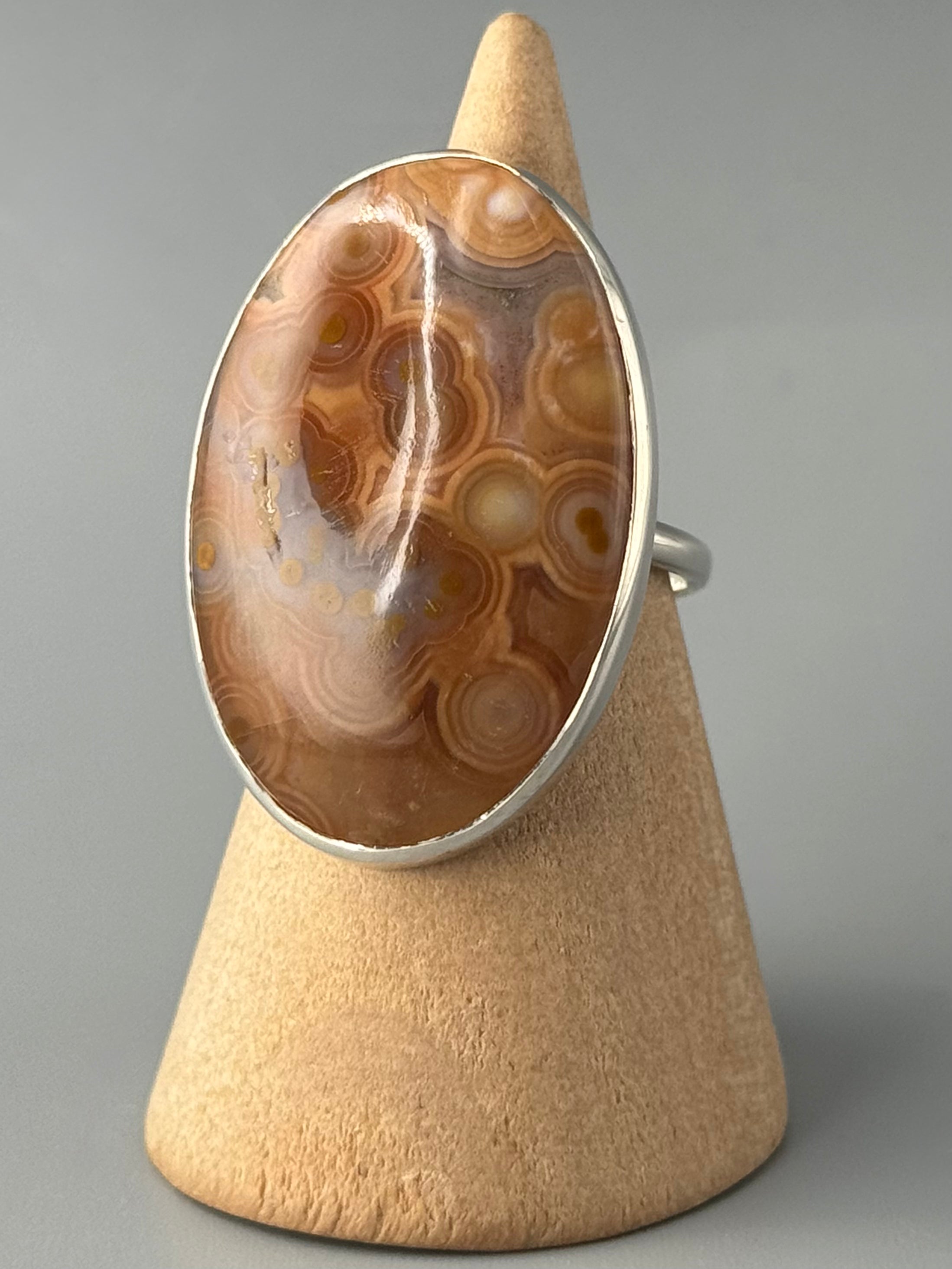 •OCEAN JASPER - LARGE OVAL• sterling silver ring (size 8)