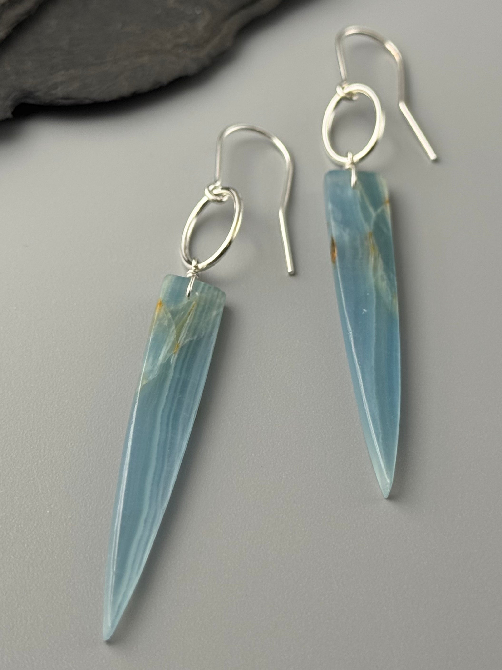 •MINI-IO• calcite + silver earrings