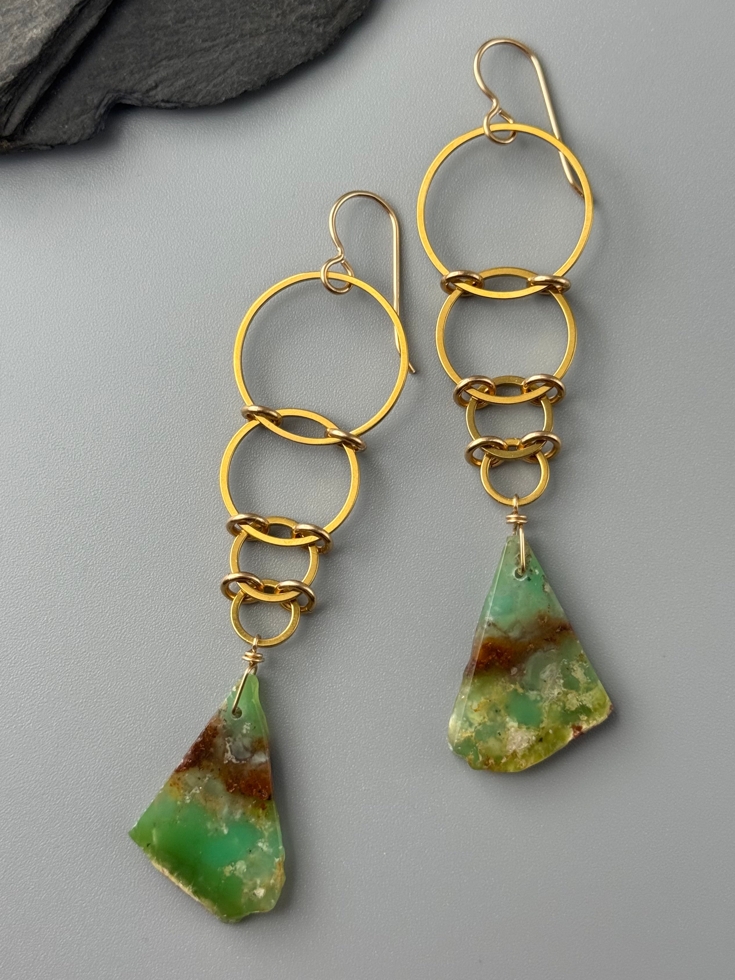 •EOWYN• chrysoprase + gold earrings