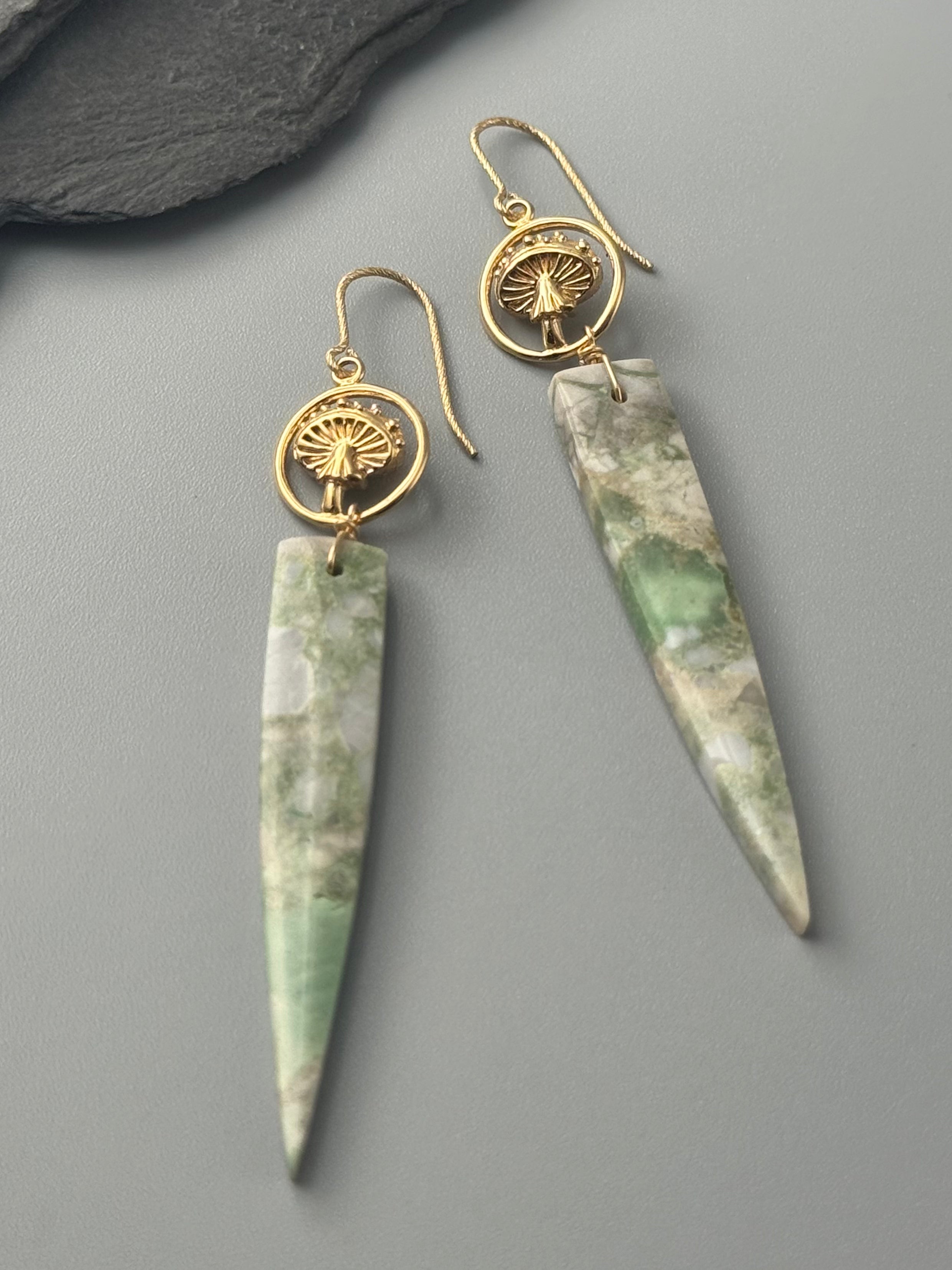 •UNDERSTORY• utah variscite + gold earrings