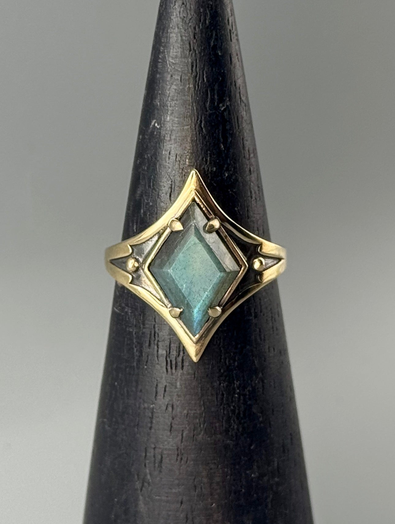 •GROUNDED• labradorite + brass ring (various sizes)