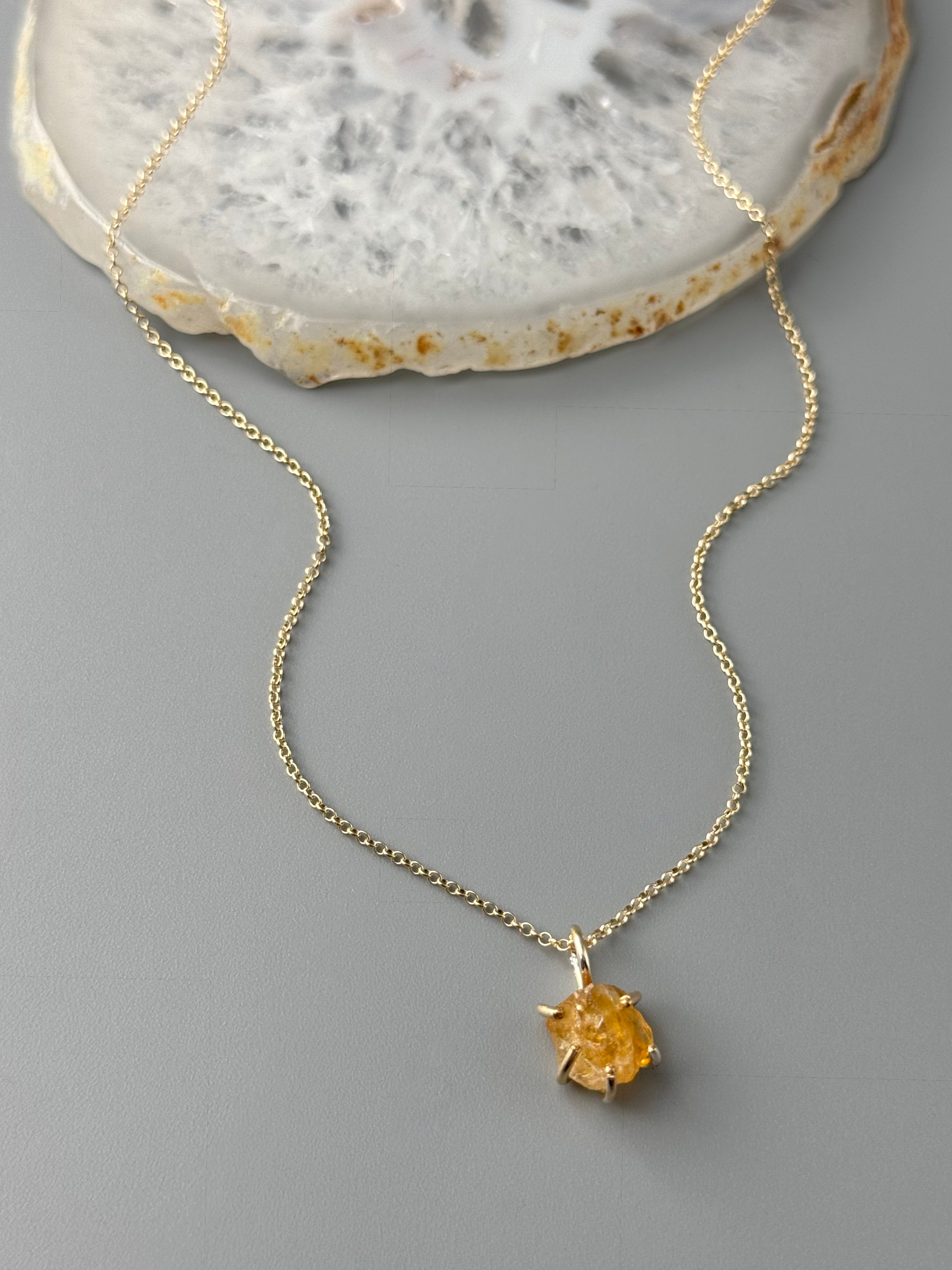 •CRADLE• citrine + gold necklace (18" long)