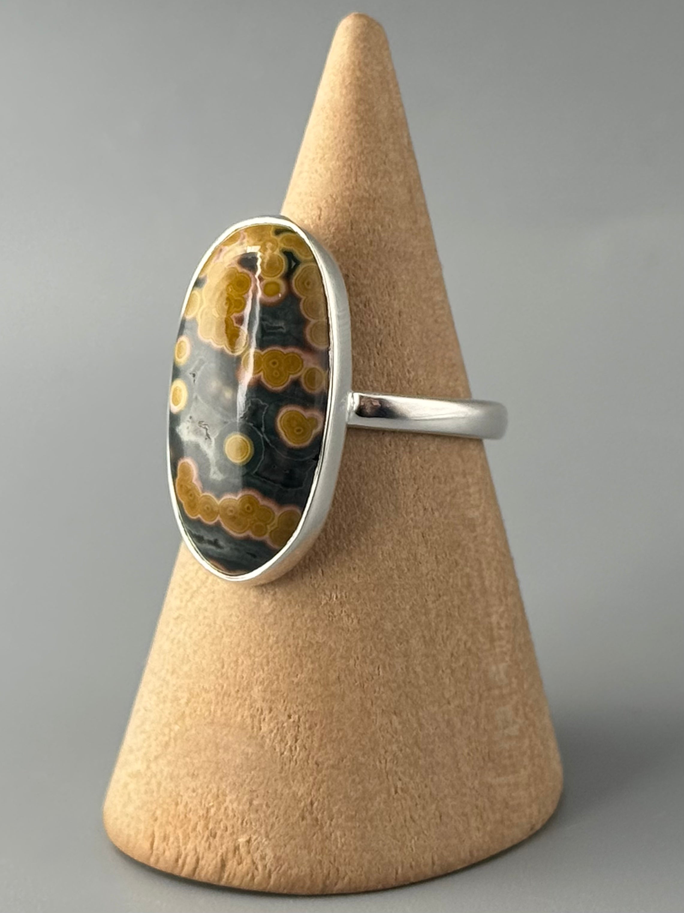 •OCEAN JASPER - LIL' LONG OVAL• sterling silver ring (various sizes)