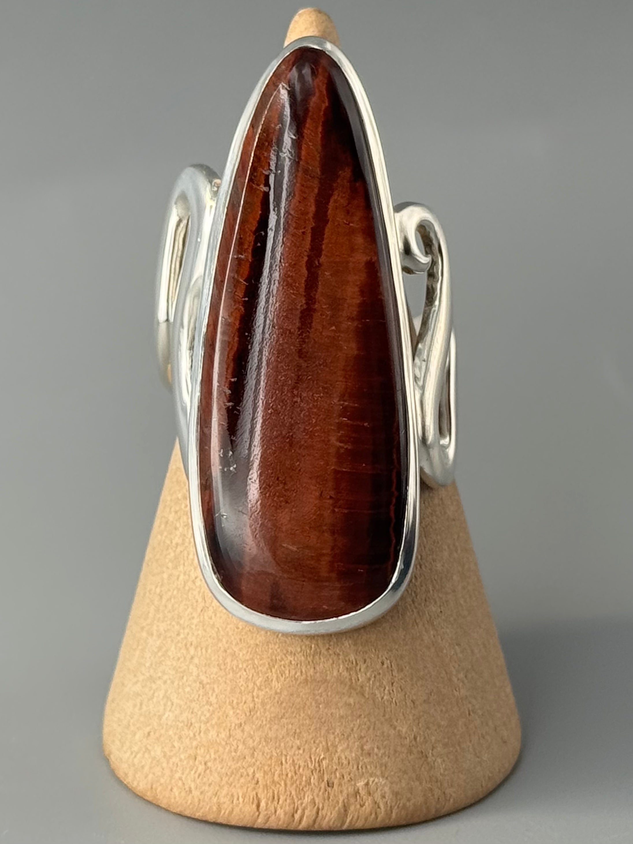 •RED TIGER EYE - FLOW• sterling silver ring (various sizes)