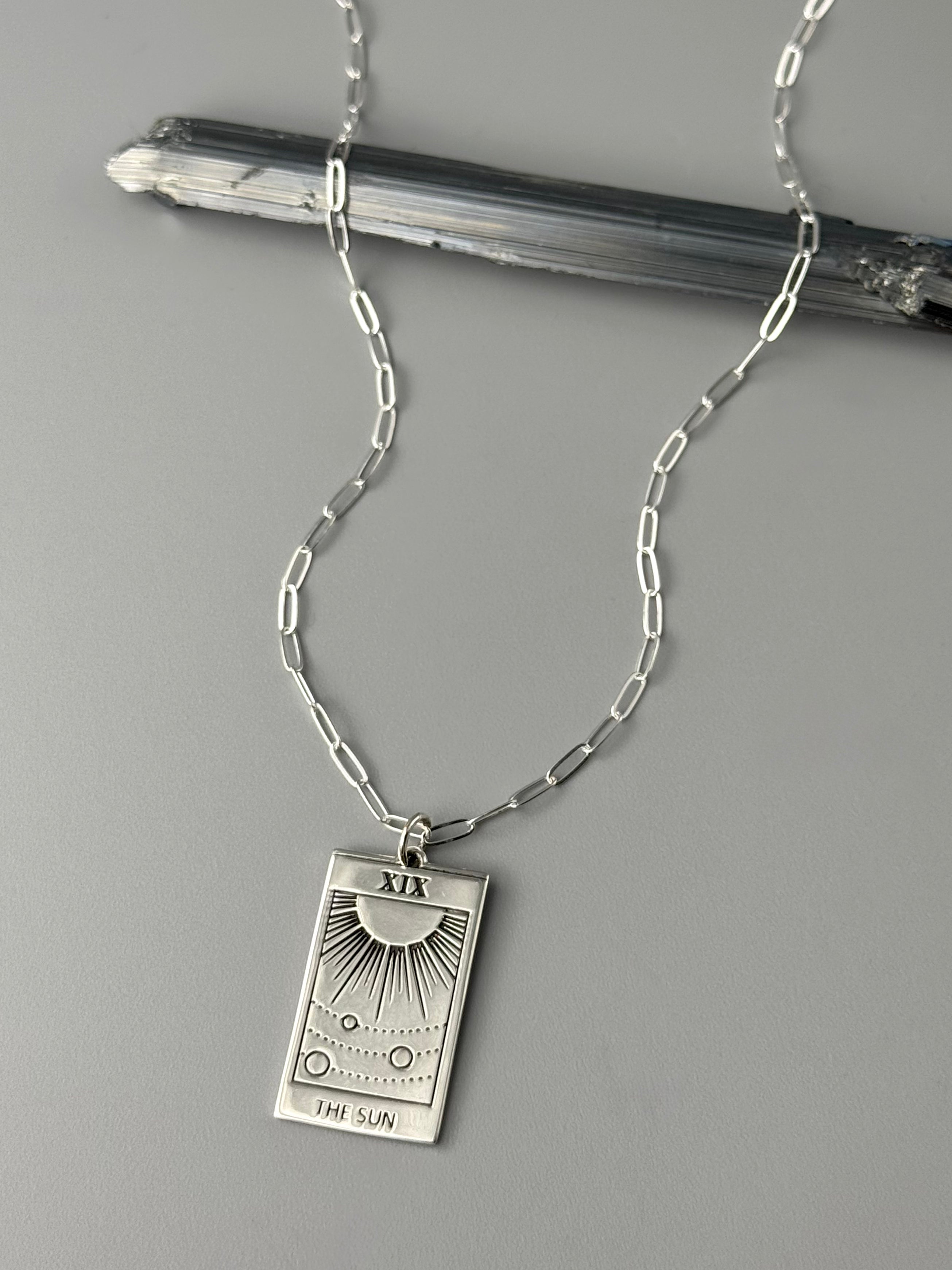 •TAROT TALISMAN• silver necklace (18"-20" long)