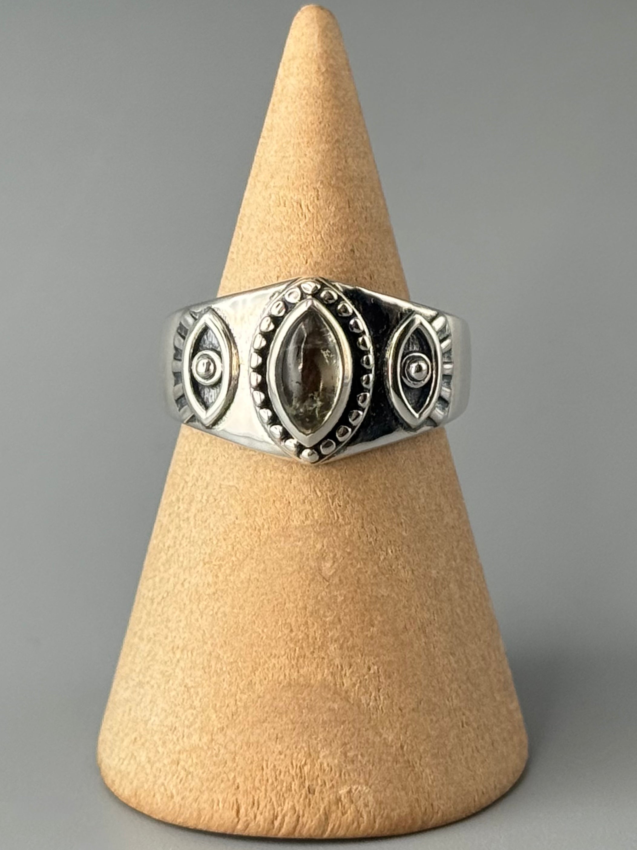 •TOURMALINE - GAZE• sterling silver ring (size 8)