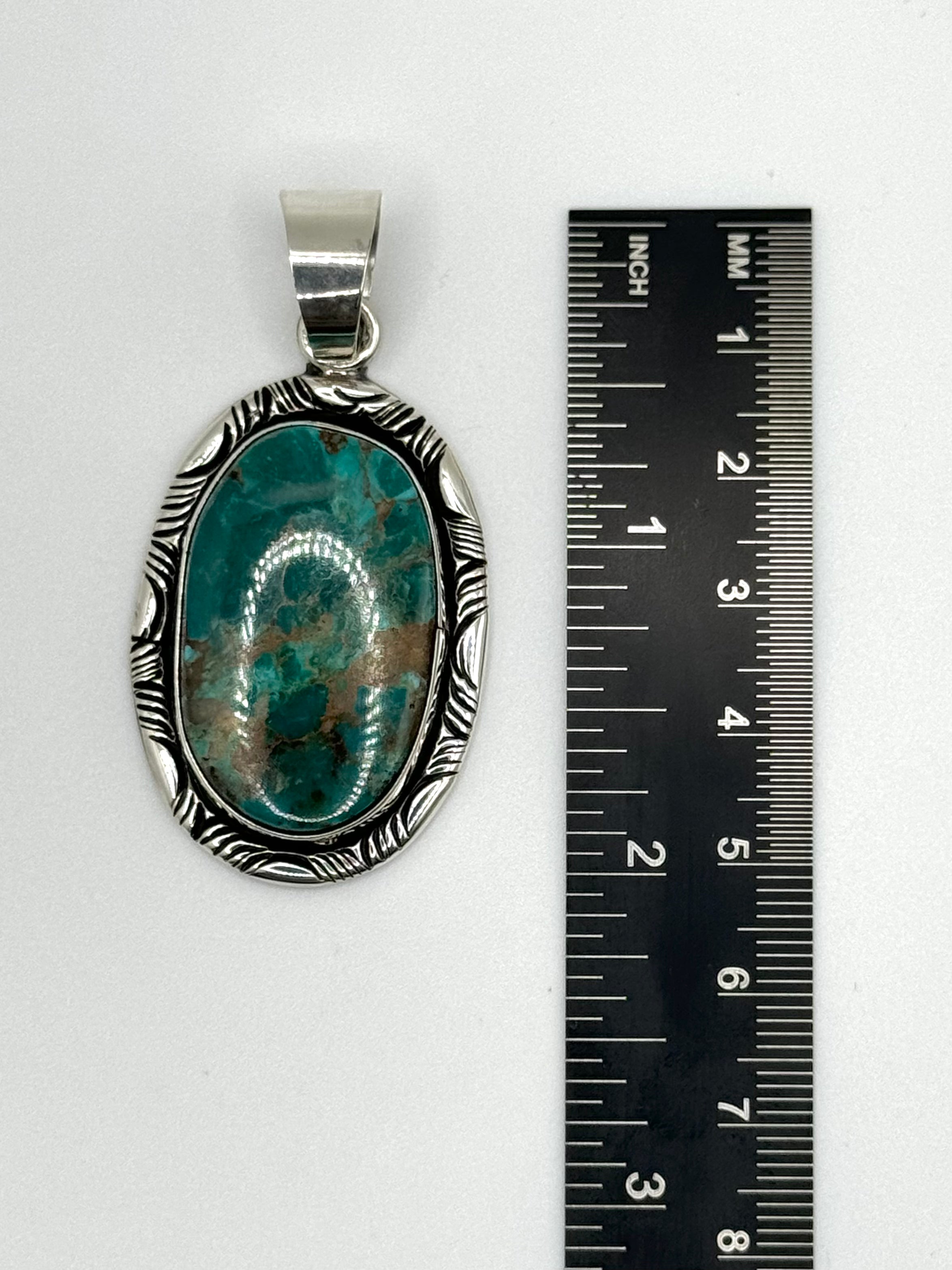 •TURQUOISE - 1• Navajo silver pendant