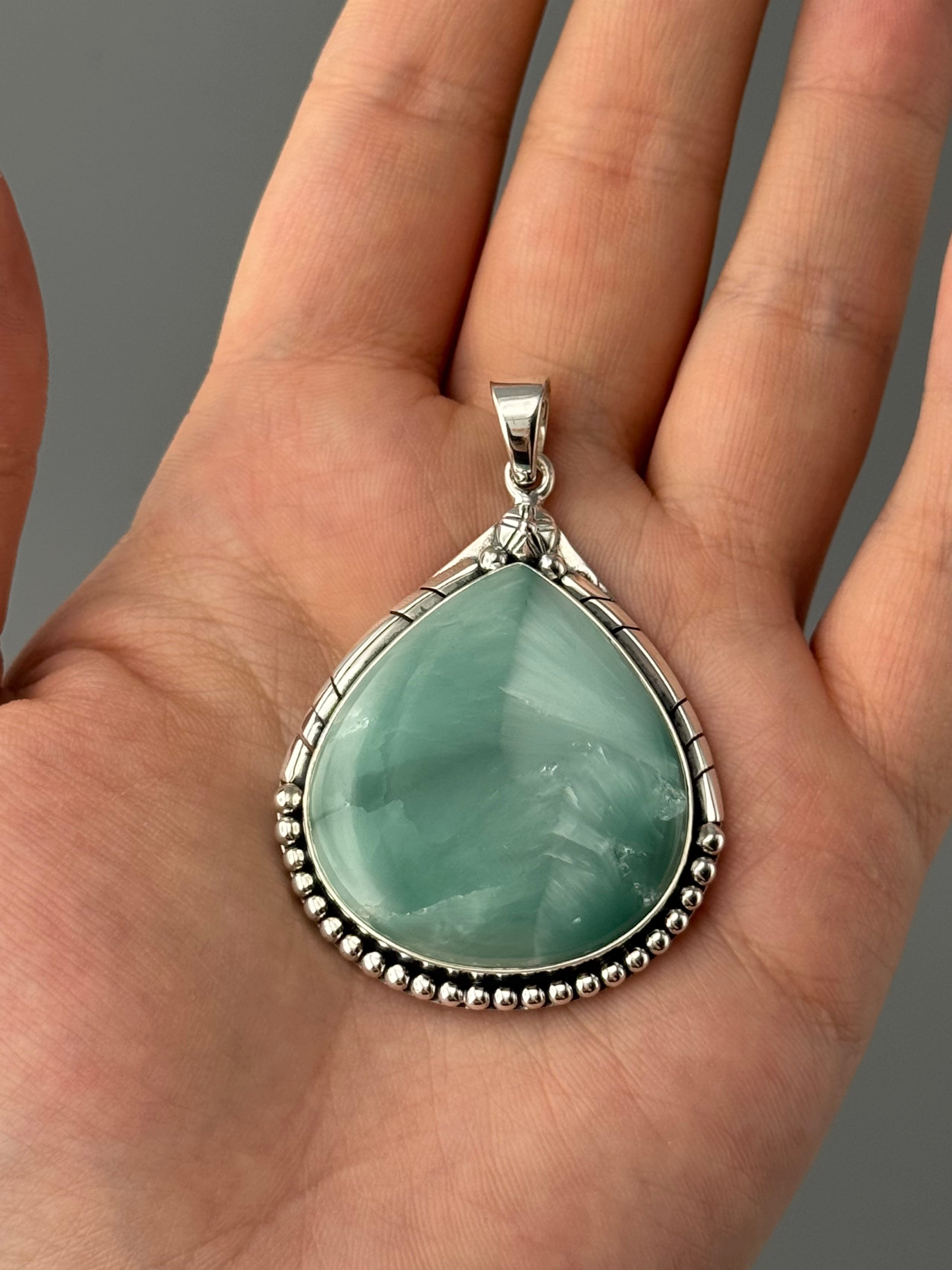 •HEMIMORPHITE TEAR - CANYON• sterling silver pendant