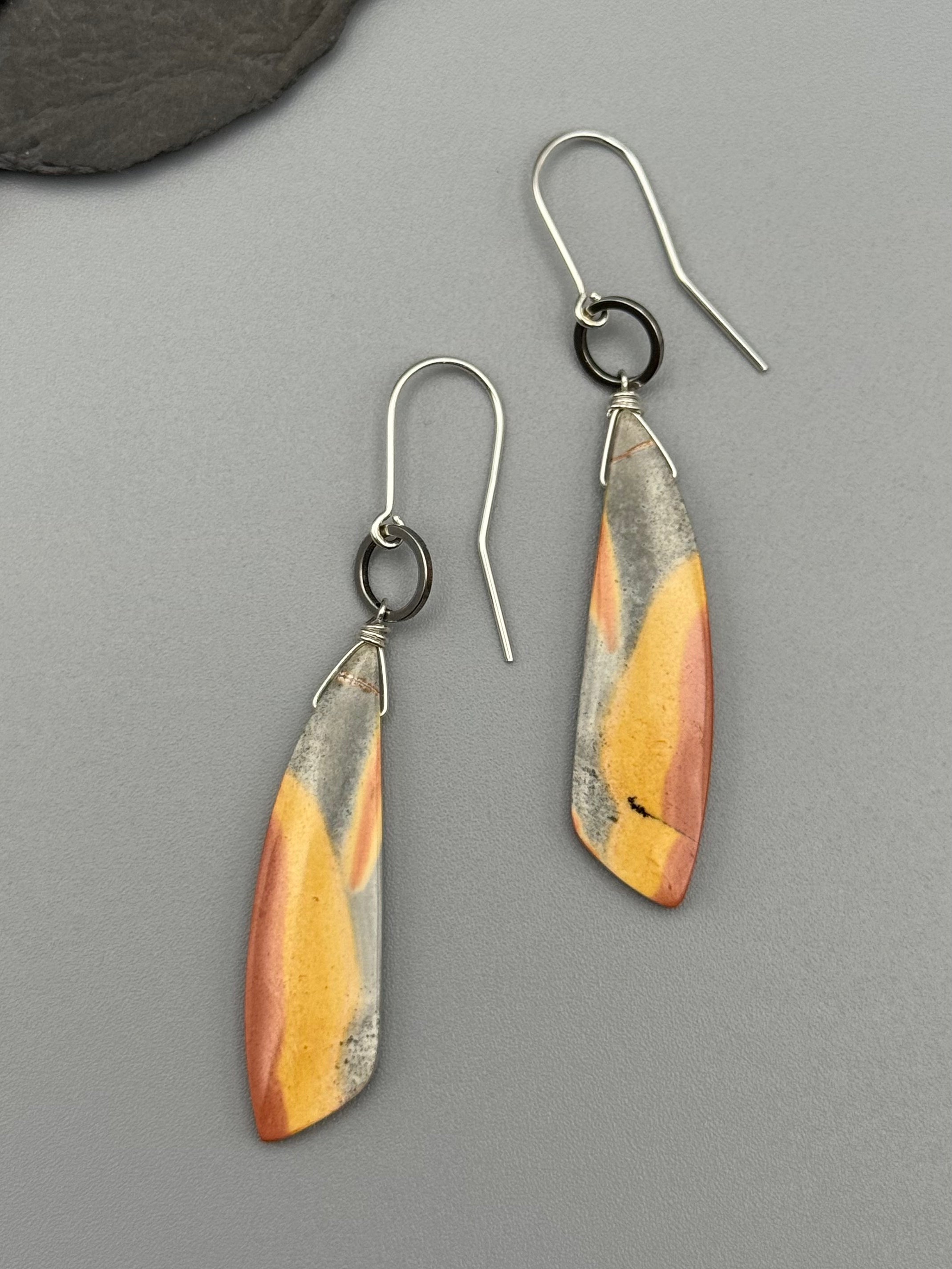 •LUNA• polychrome jasper + silver earrings