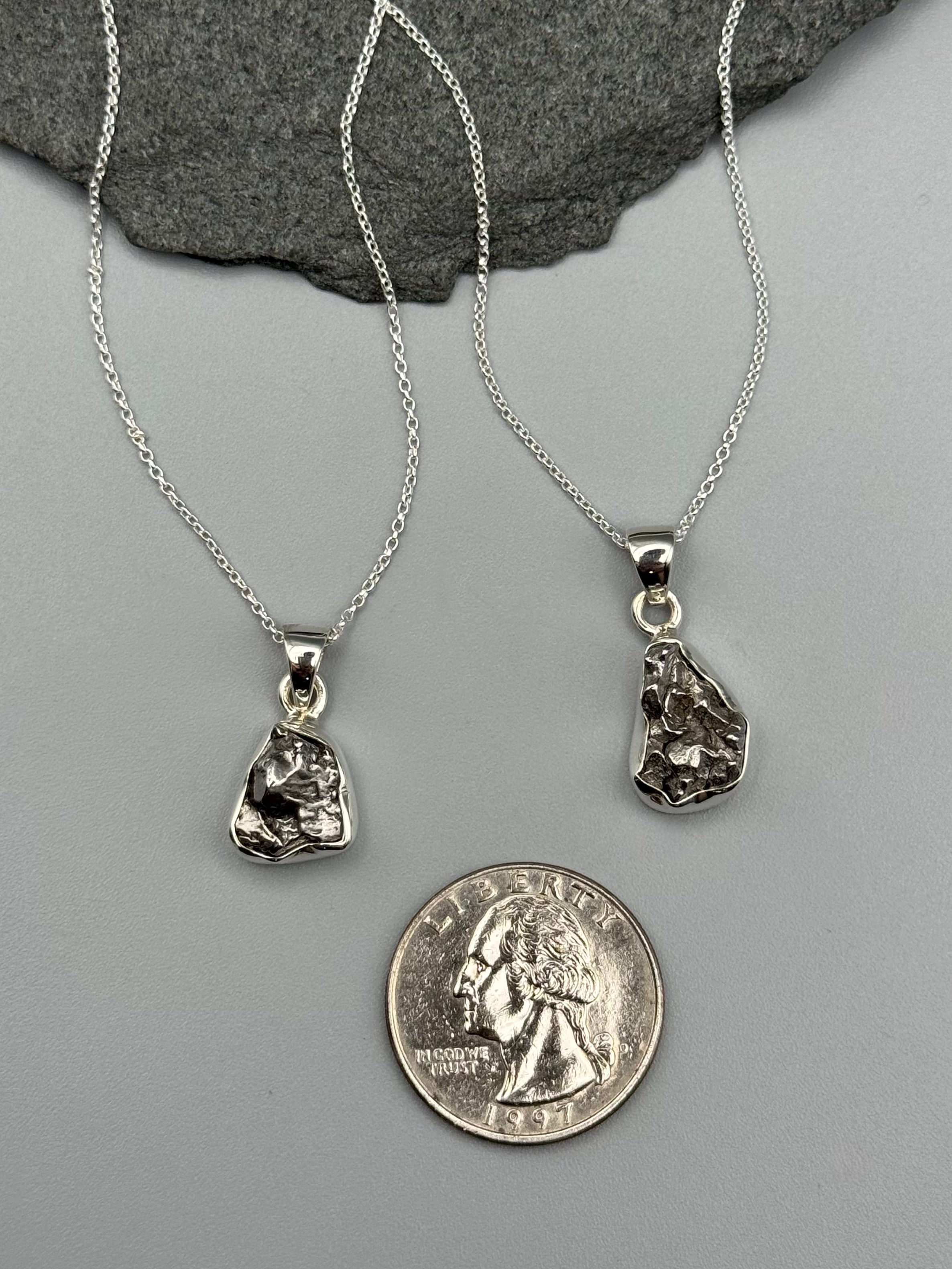 •METEORITE - NUGGET• sterling silver necklace (18" long)