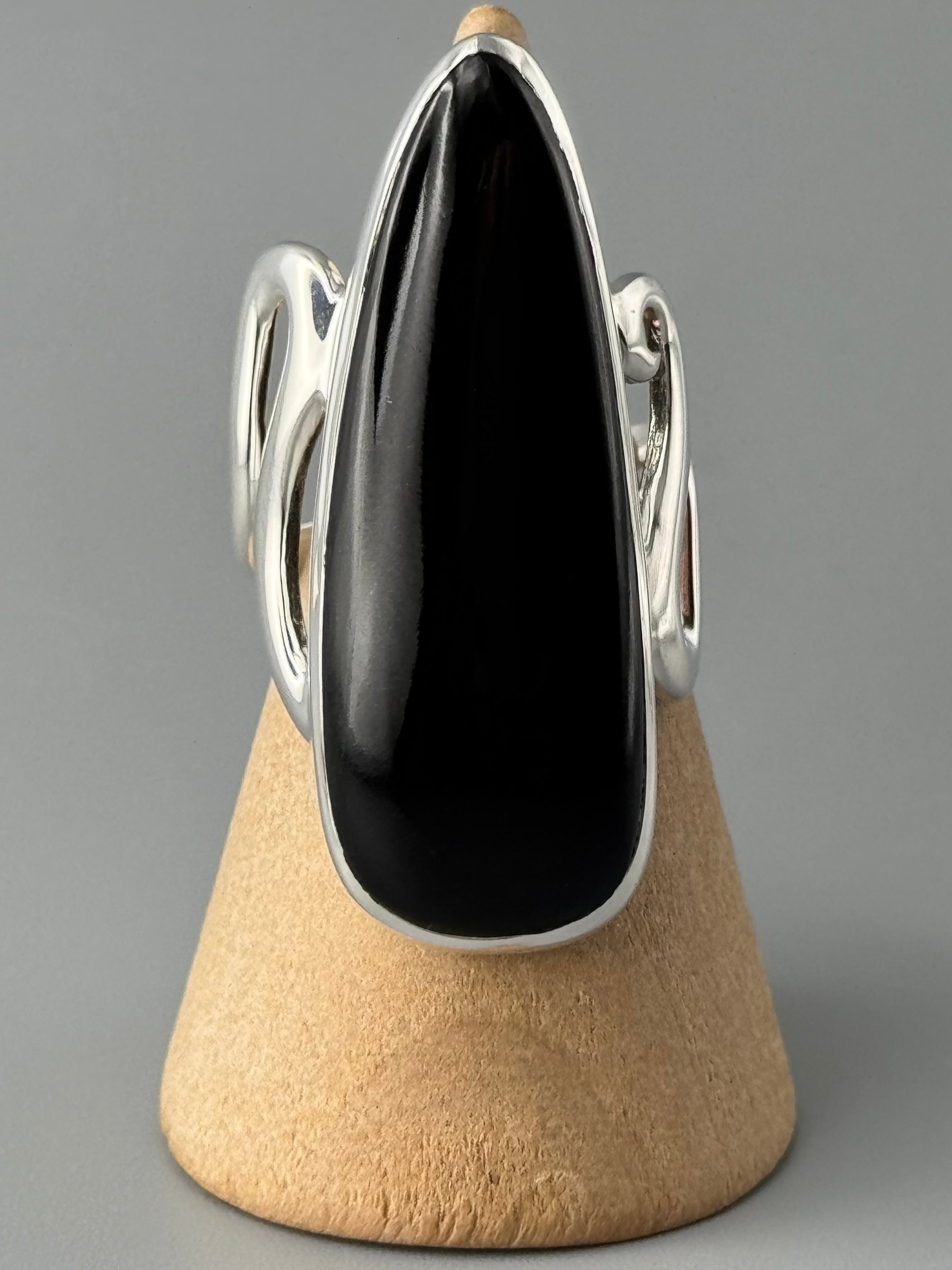 •BLACK ONYX - FLOW• sterling silver ring (various sizes)