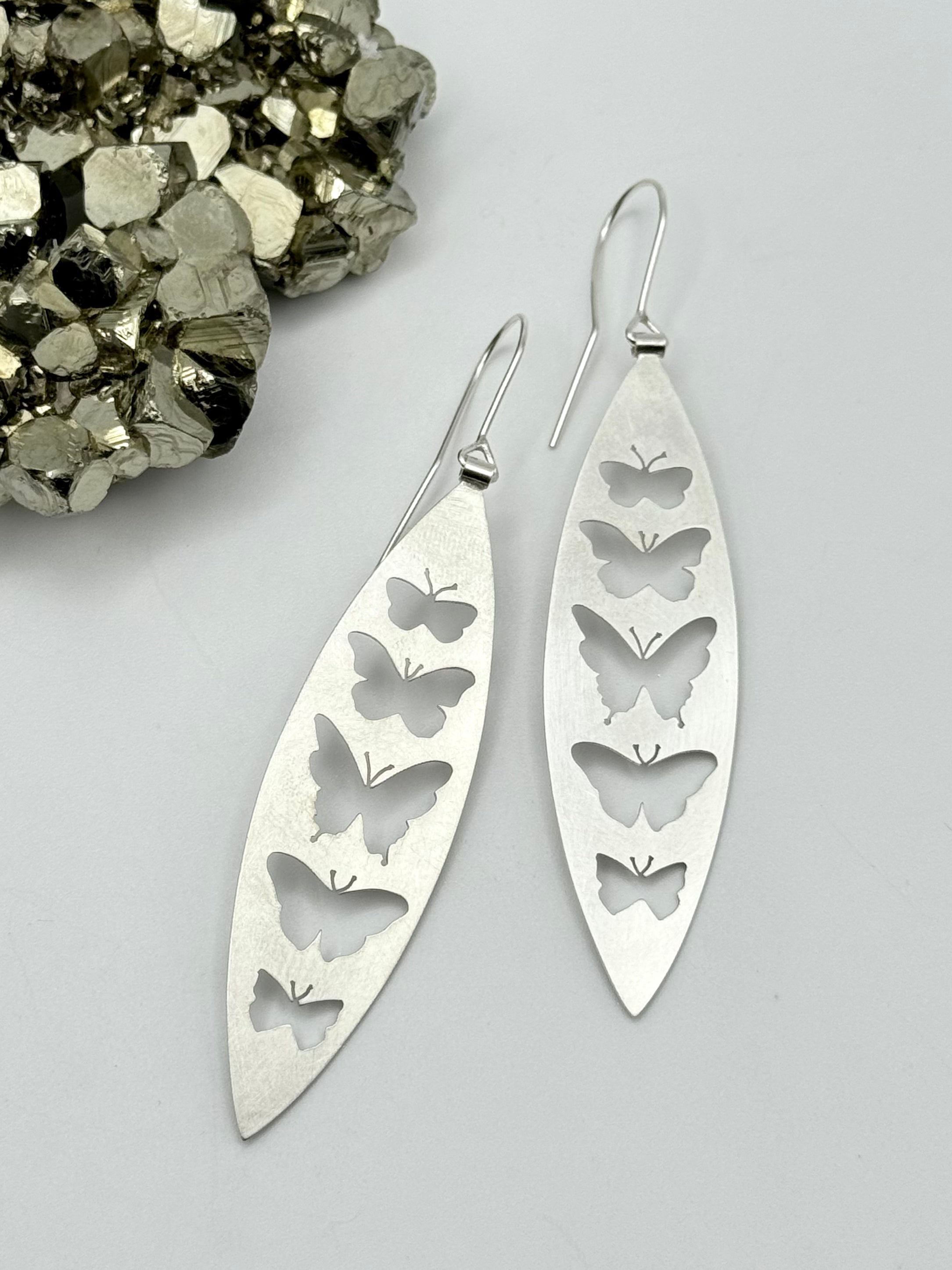 •BUTTERFLY TOTEM• silver cutout earrings