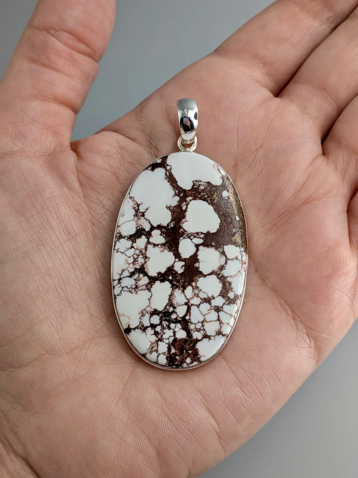 •WILD HORSE JASPER OVAL• sterling silver pendant
