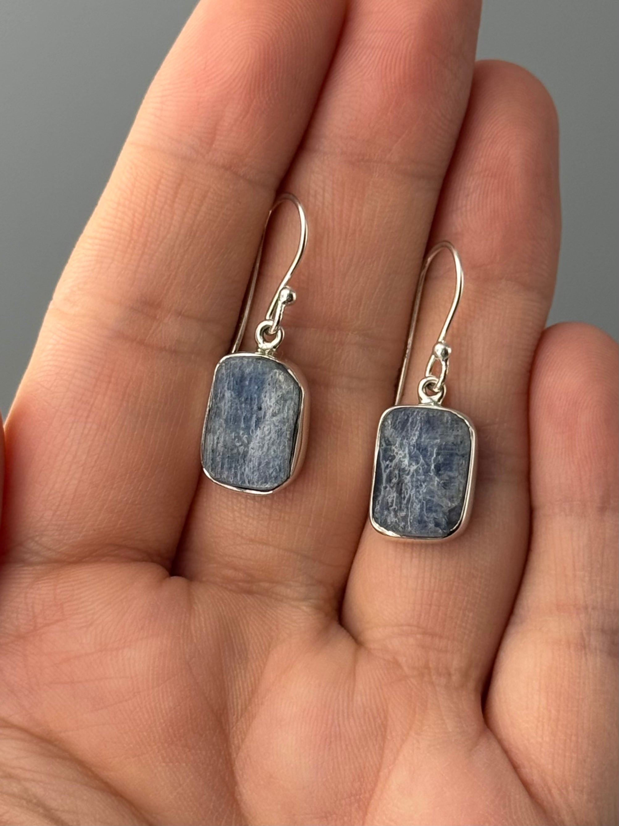 •KYANITE - FREEFORMS• silver dangle earrings