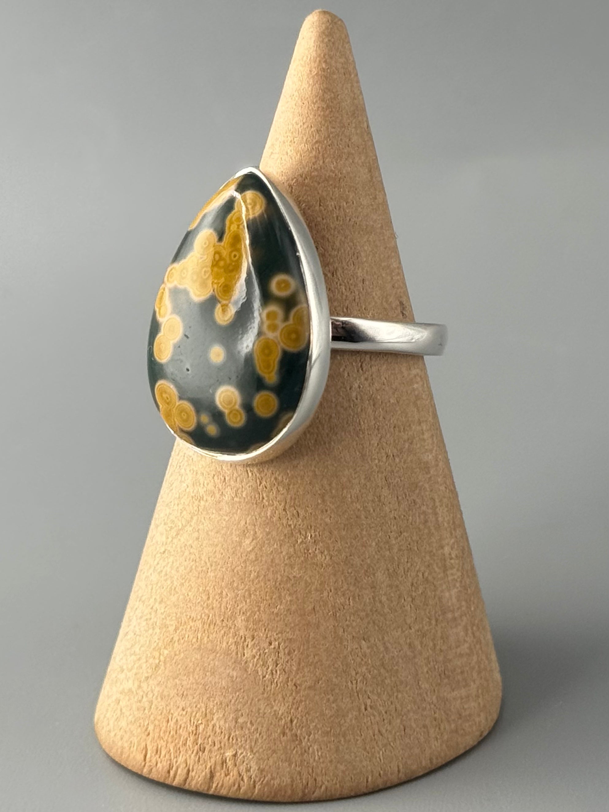 •OCEAN JASPER - LIL' TEAR• sterling silver ring (size 6)