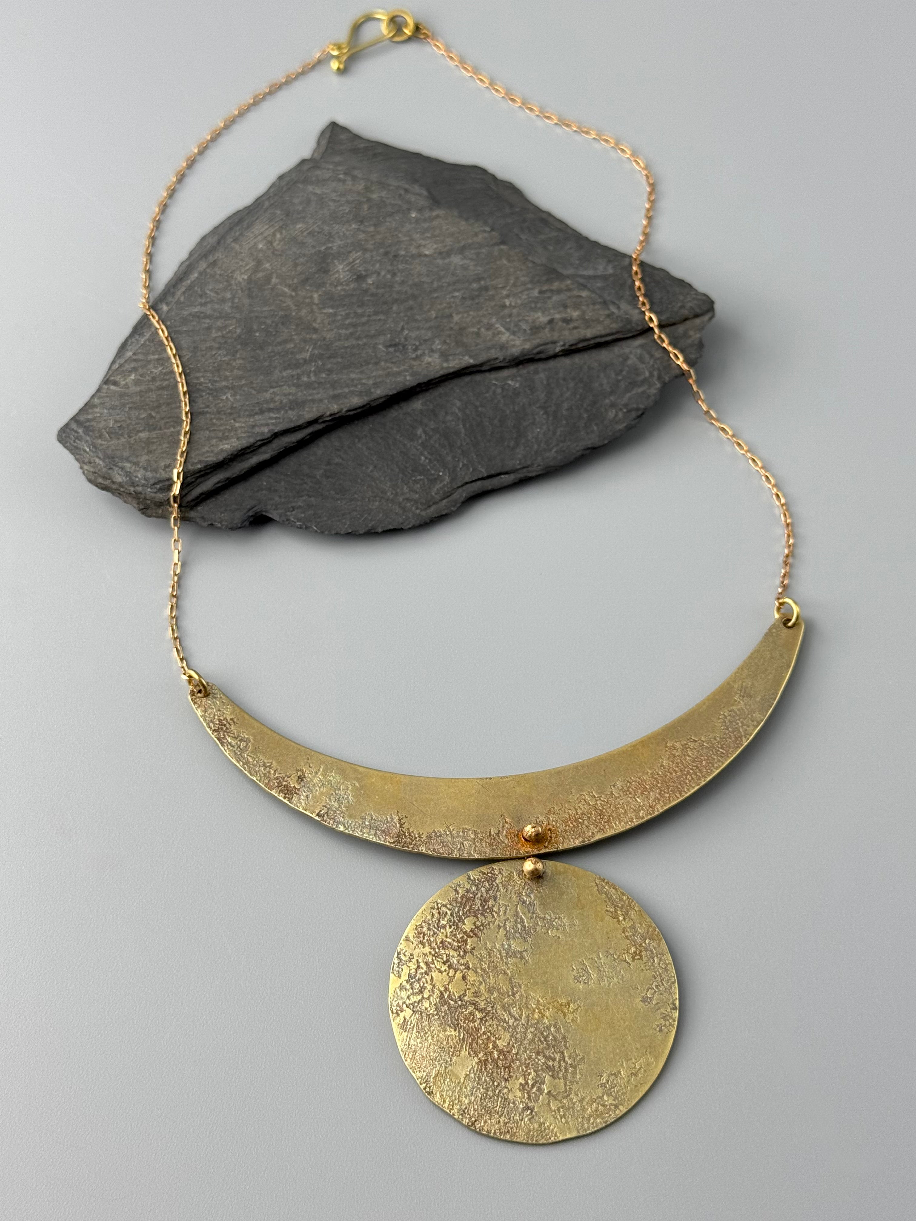 •CHARON• brass necklace (20" long + 2" drop)