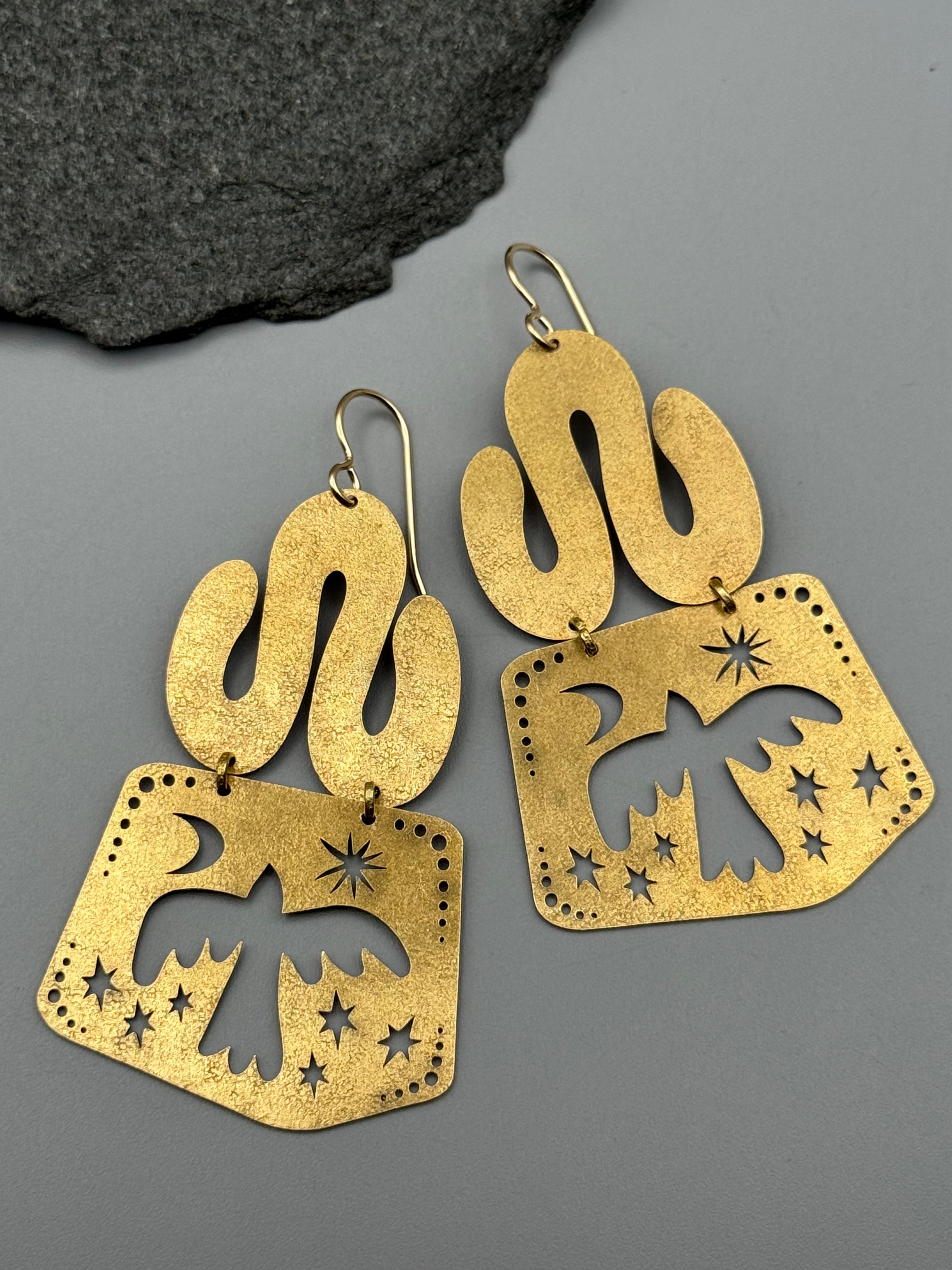 •FREEDOM FLIGHT• gold dangle earrings