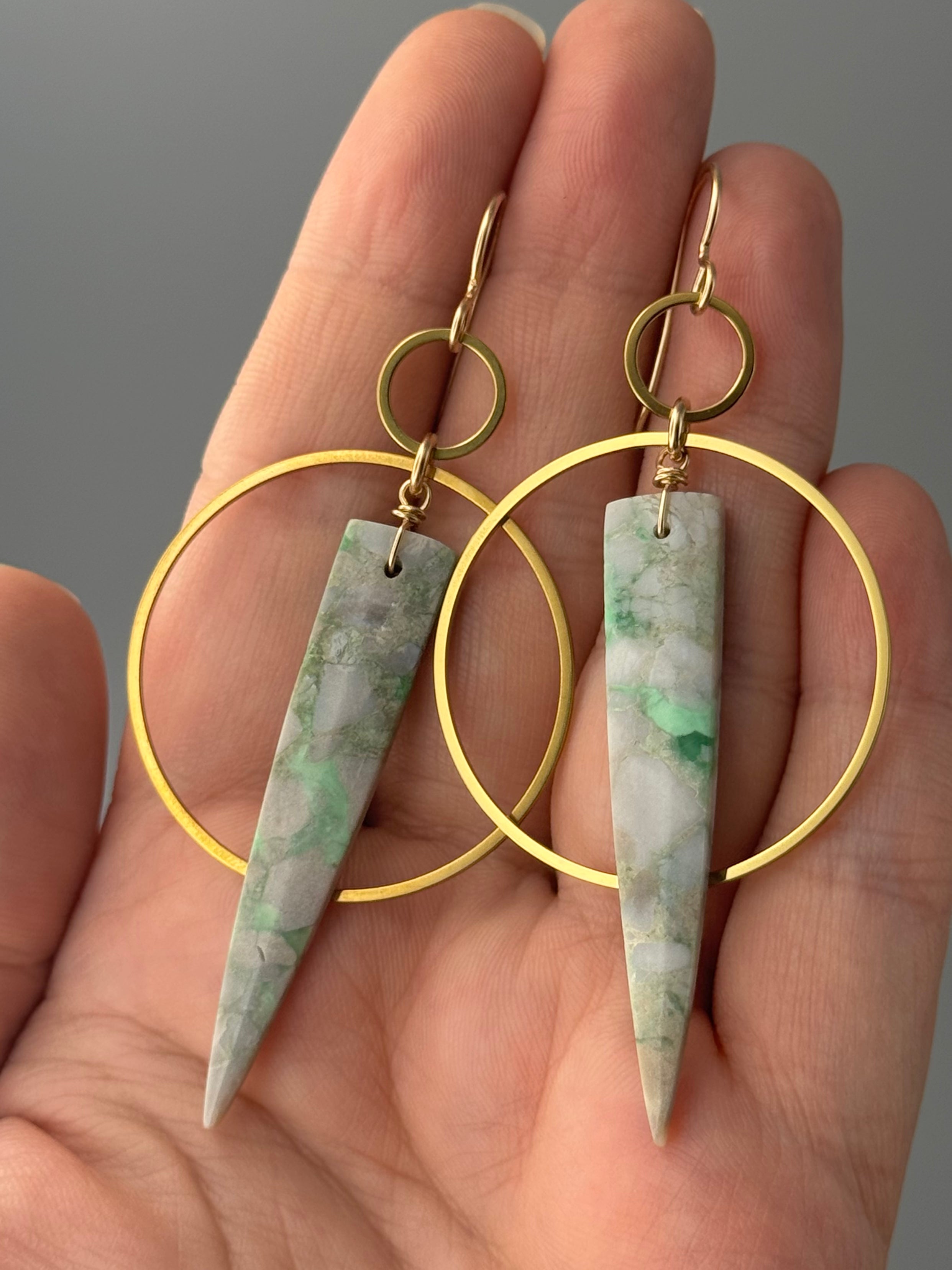 •EQUA-ORBIT• utah variscite + gold earrings