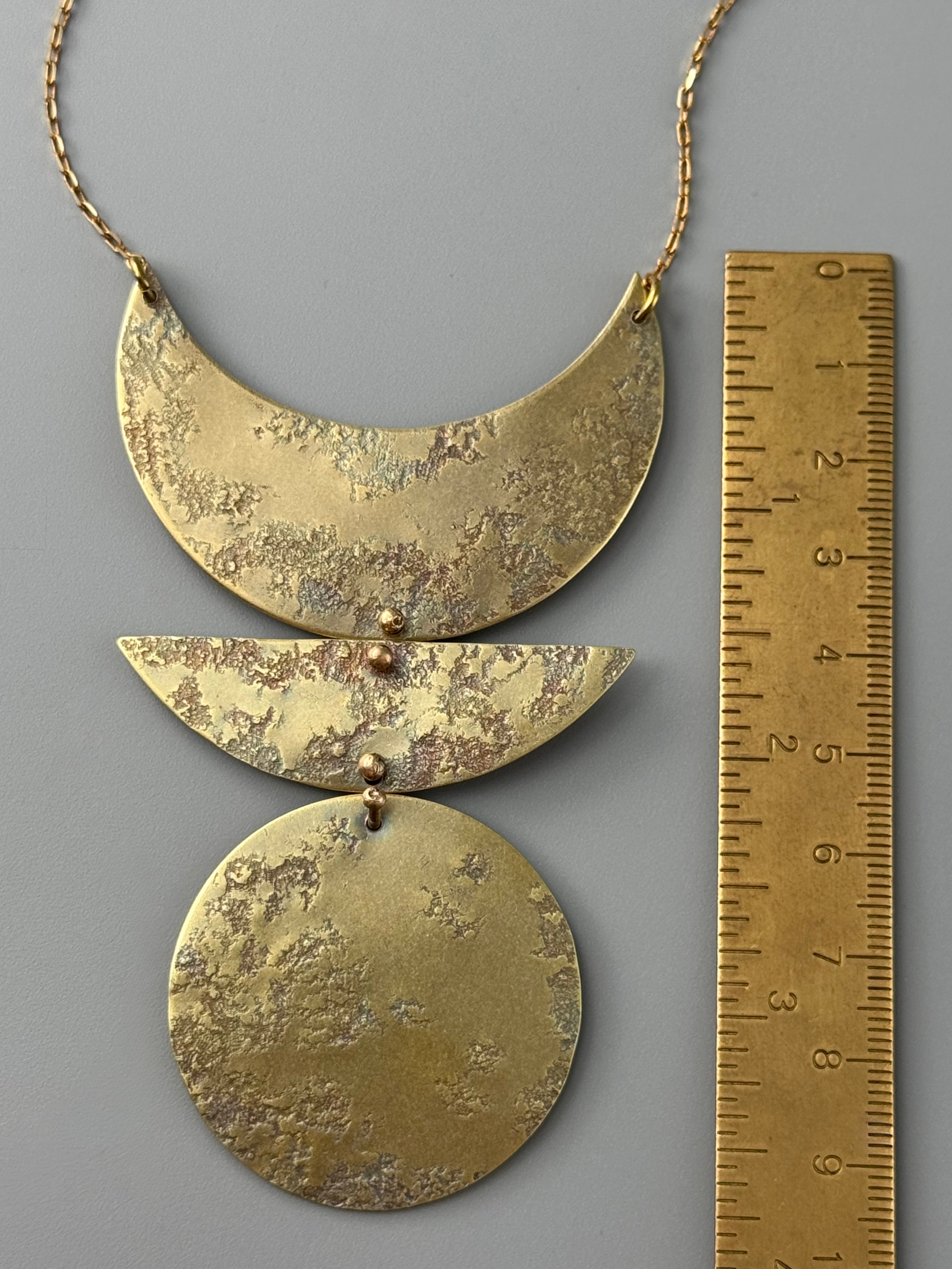 •STAGES• brass necklace (32" long + 3.75" drop)