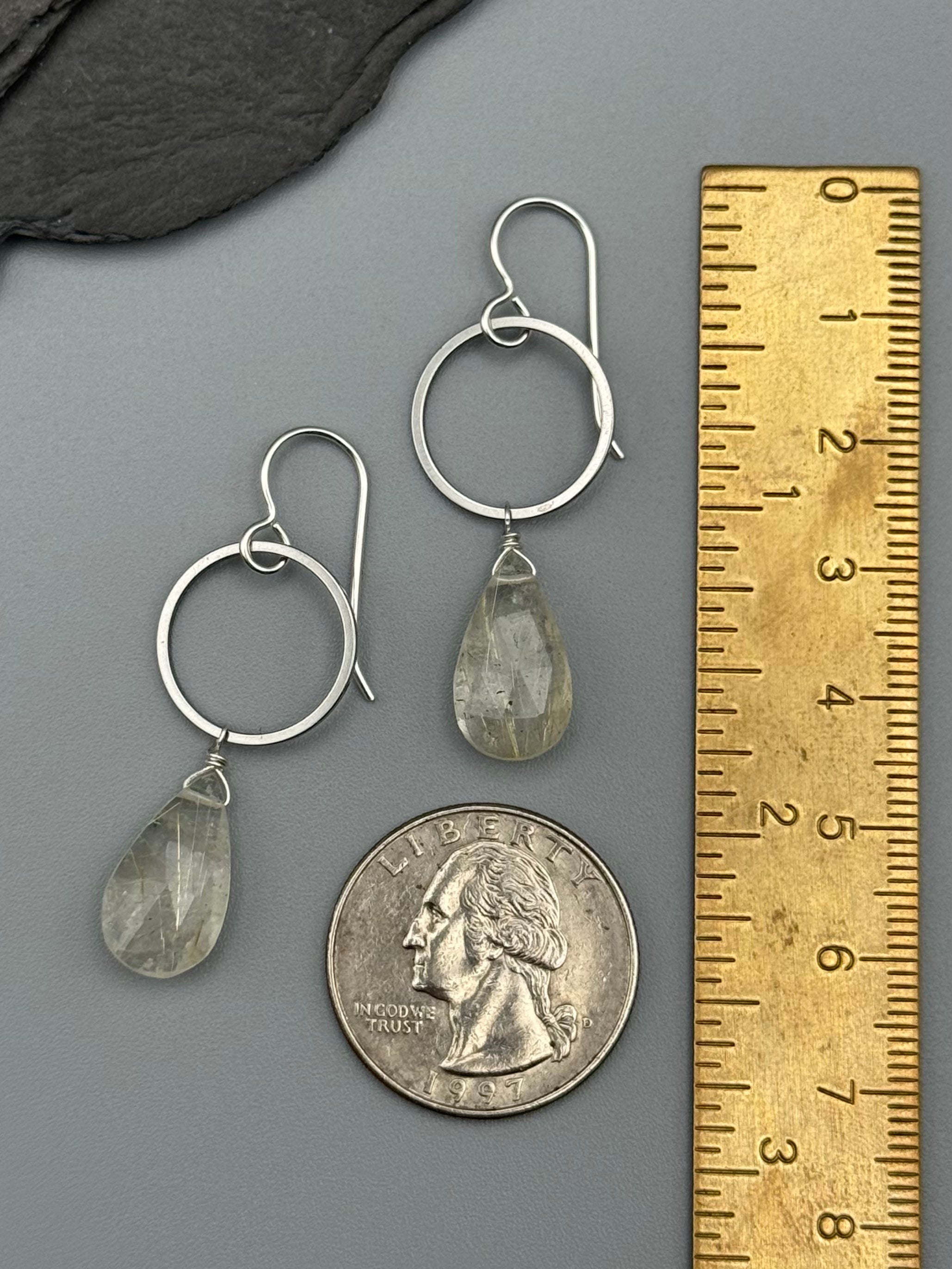•LUNA• rutilated quartz + silver earrings