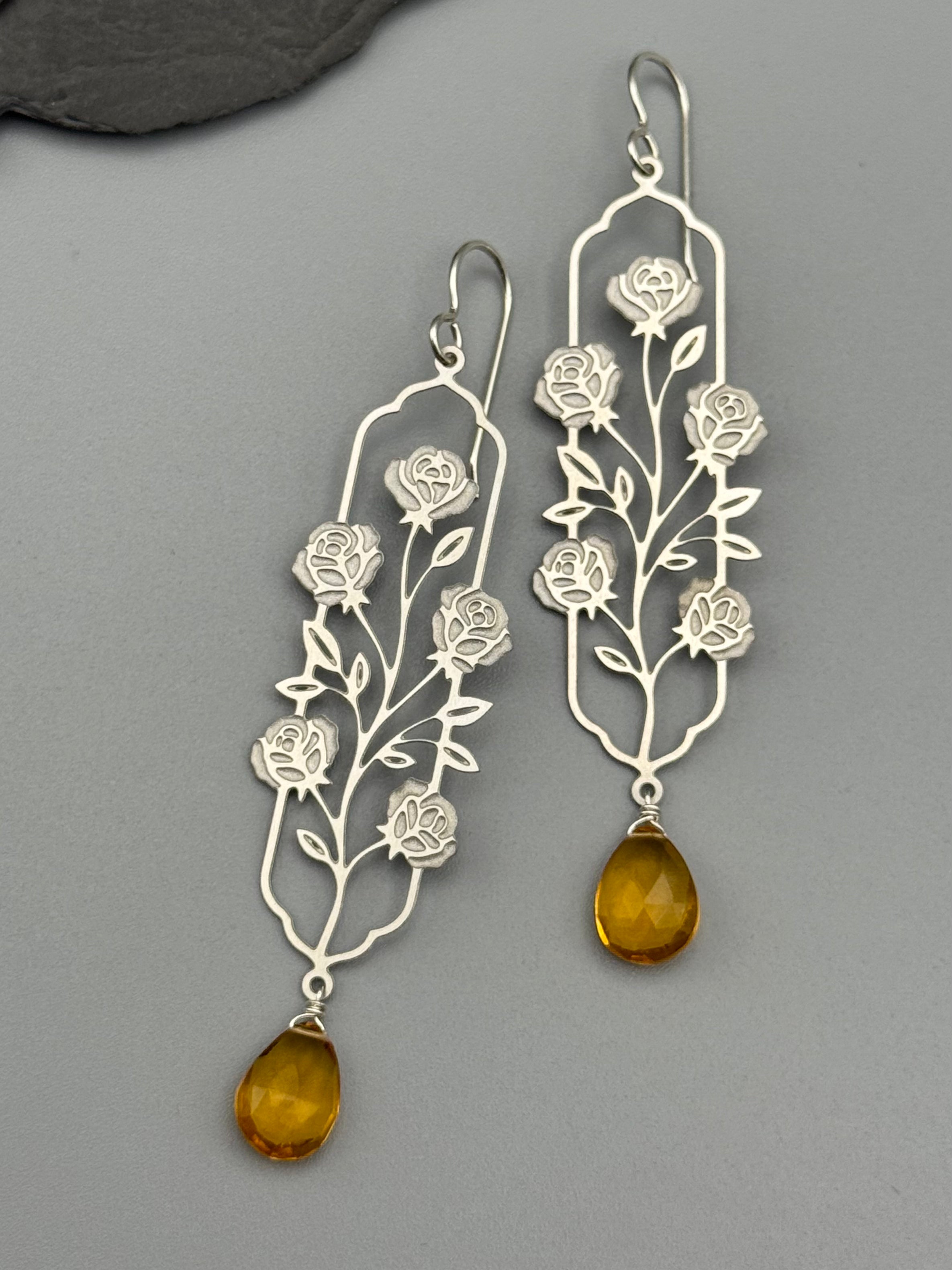 •DON JUAN• citrine + silver earrings