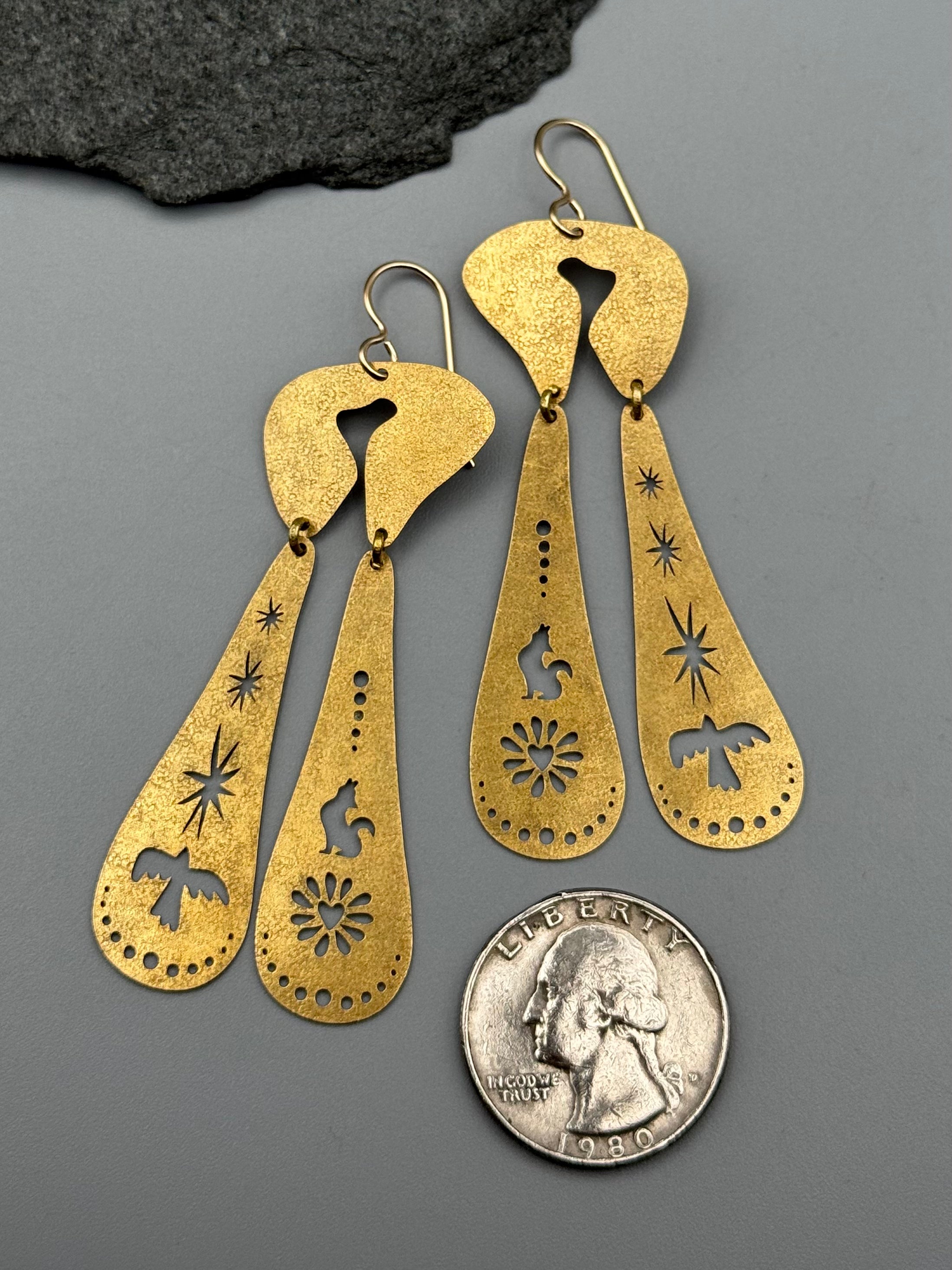 •SPIRIT GUARDIANS• gold dangle earrings