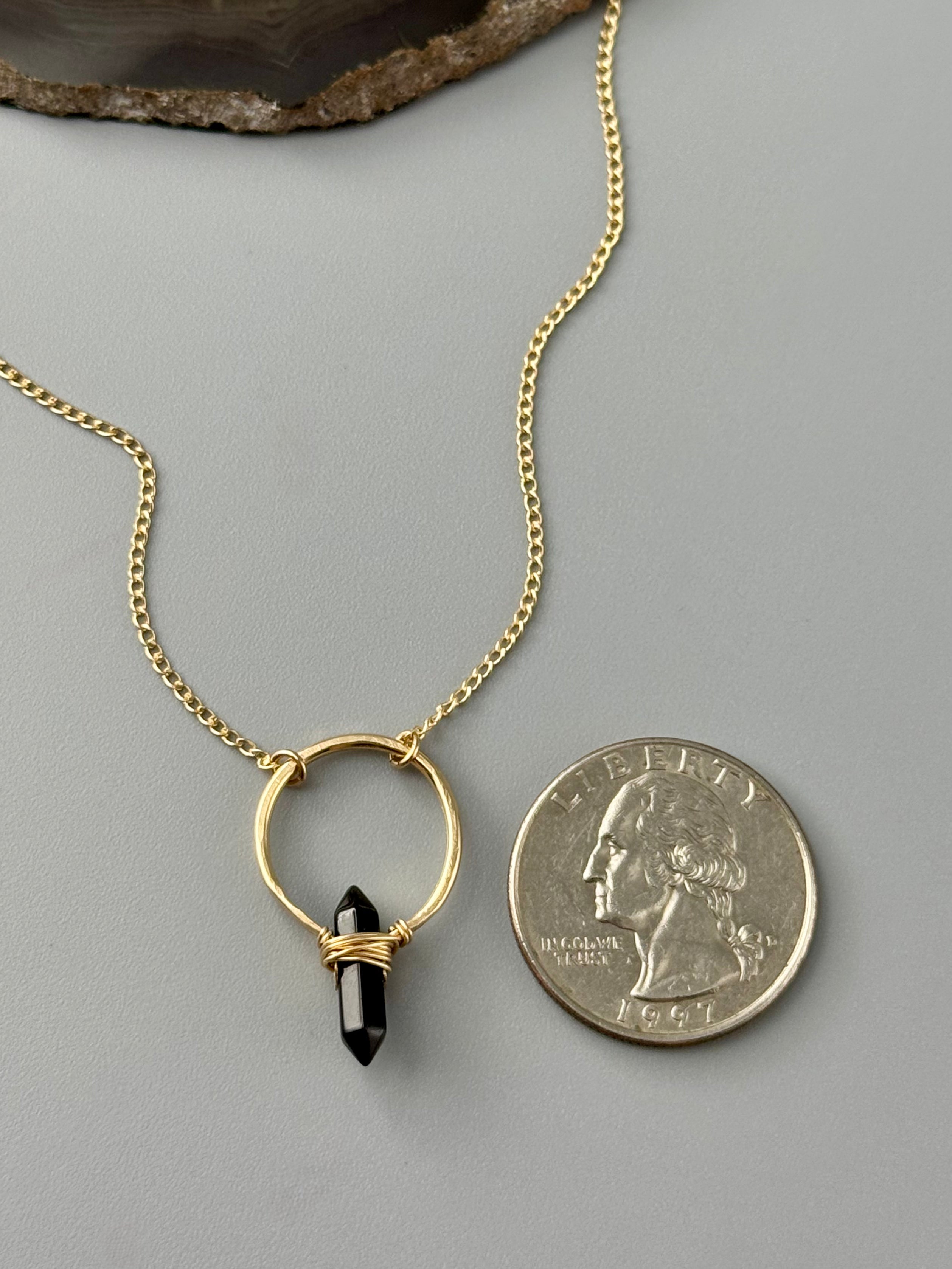 •CREST• obsidian + gold necklace (various lengths)