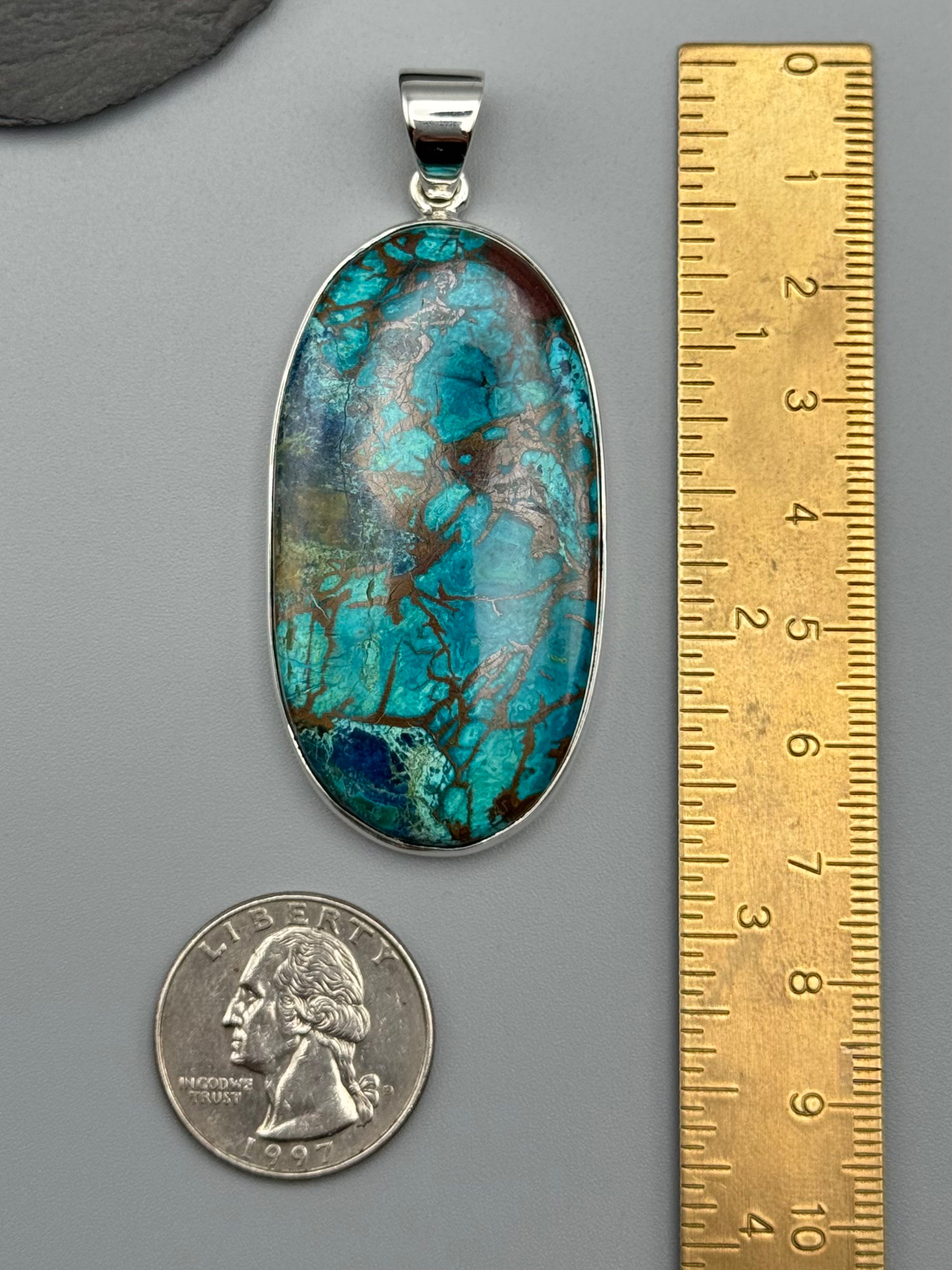 •SHATTUCKITE - LARGE OVAL• sterling silver pendant
