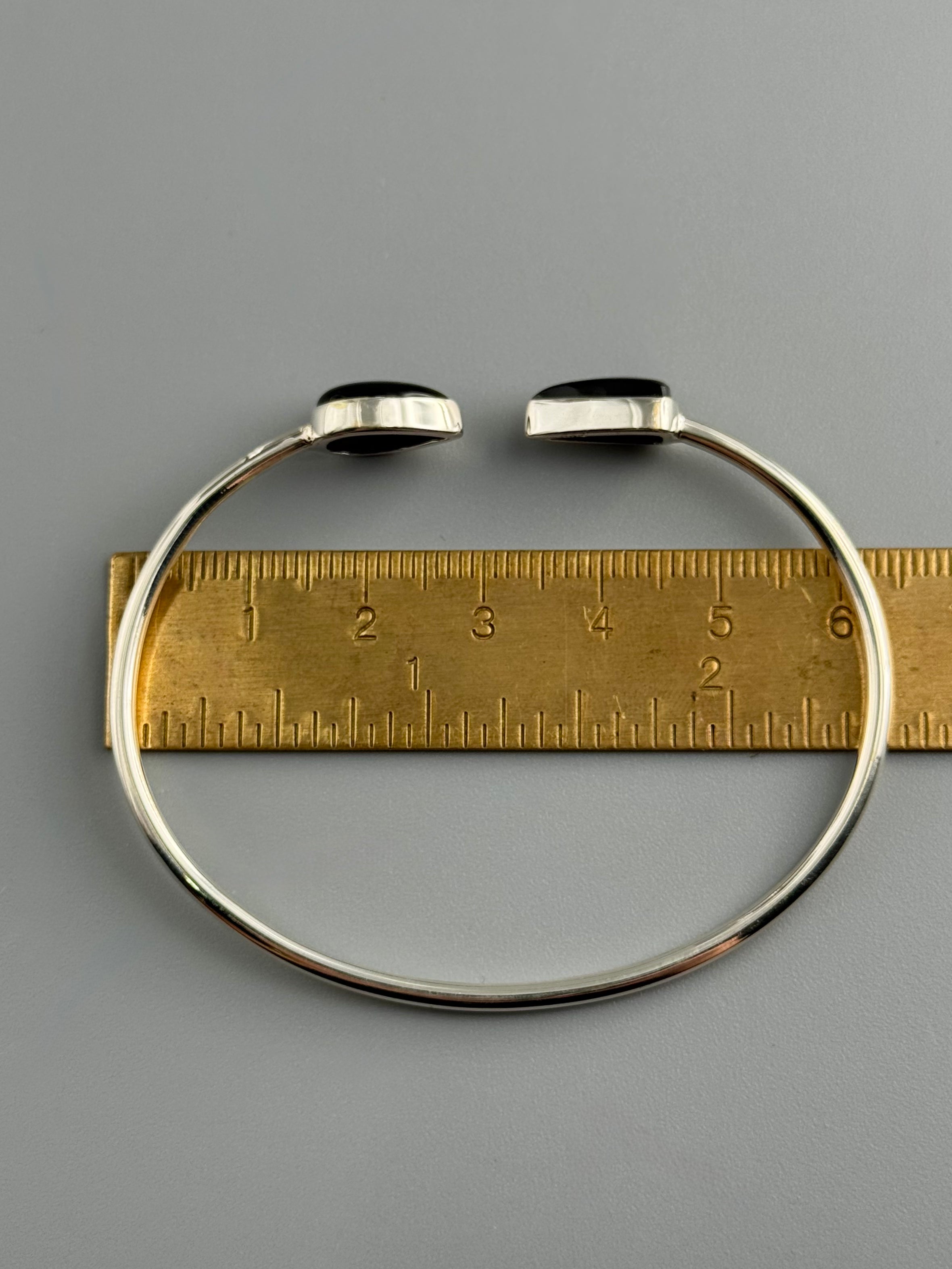 •FANG + TEAR• onyx + silver twist-on cuff bracelet