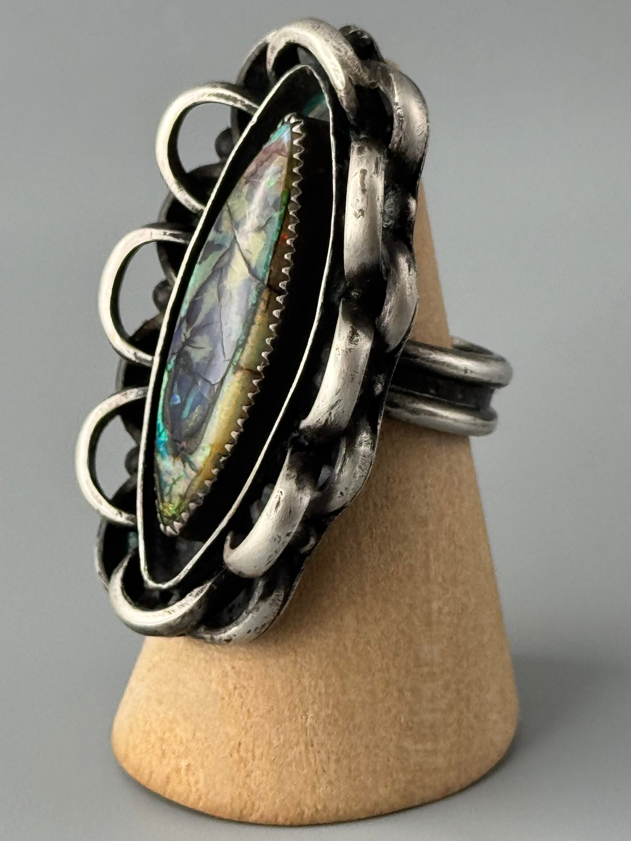 •CADENA• opal + silver ring (size 7.5)