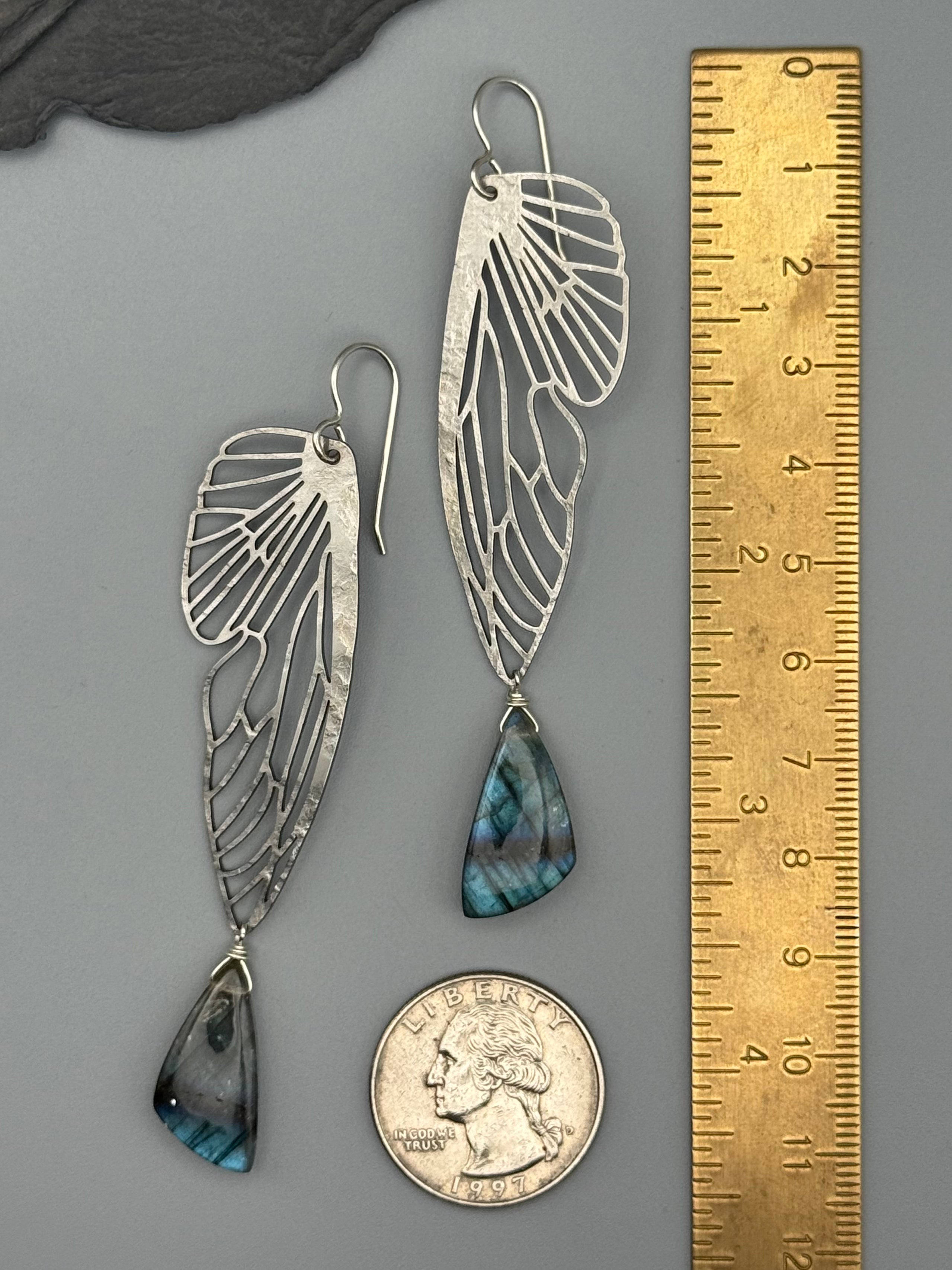 •METAMORPH• labradorite + silver earrings