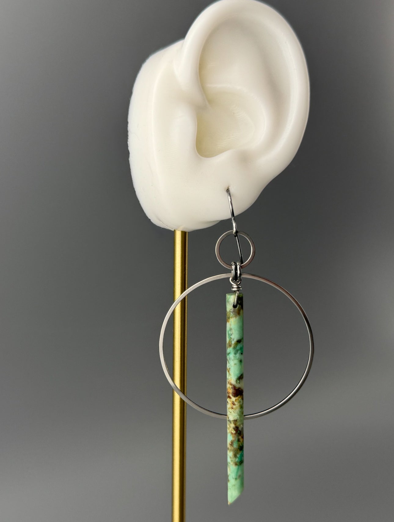 •EQUA-ORBIT• african turquoise + silver earrings