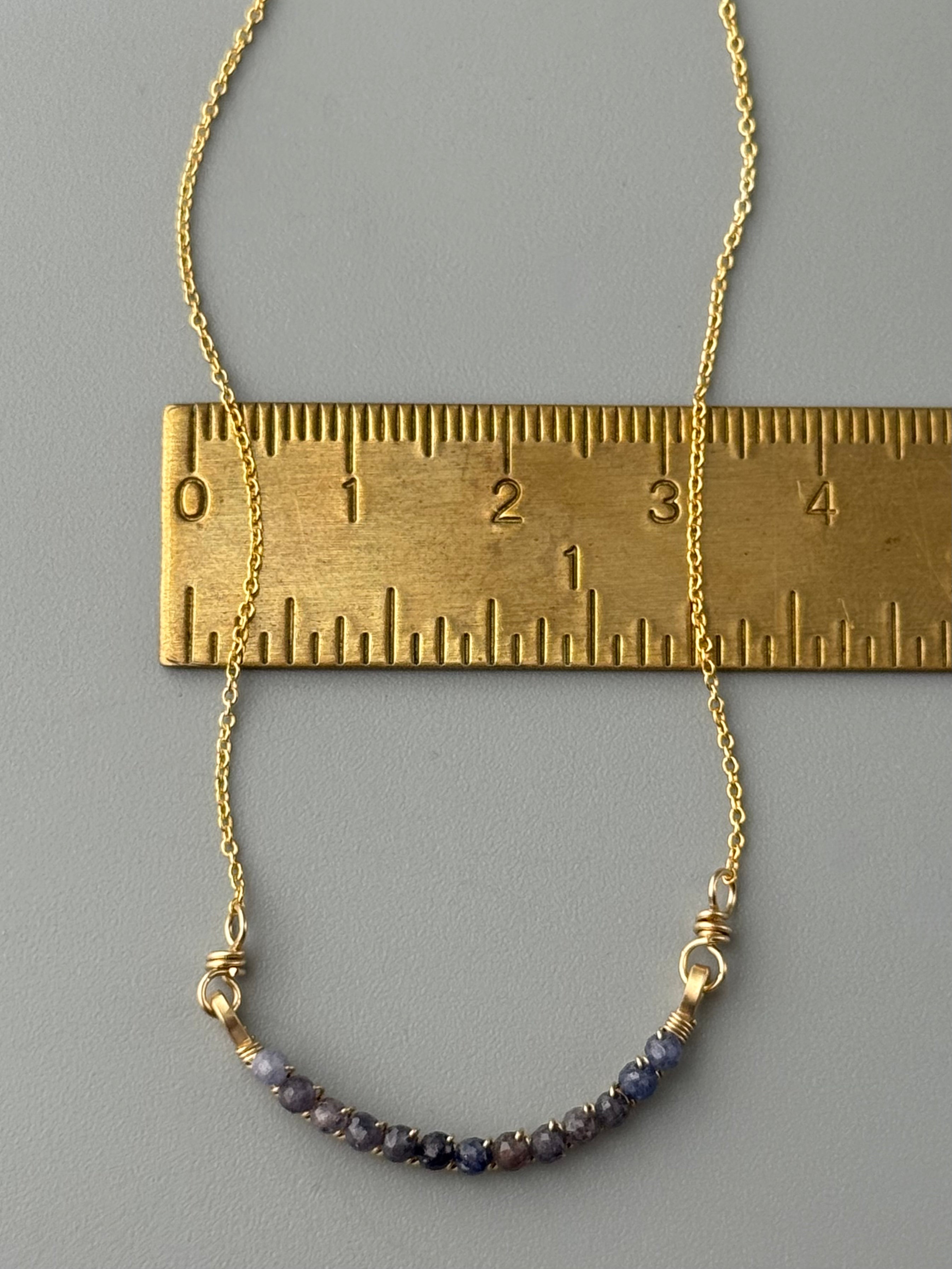 •SMILE• sapphire + gold necklace