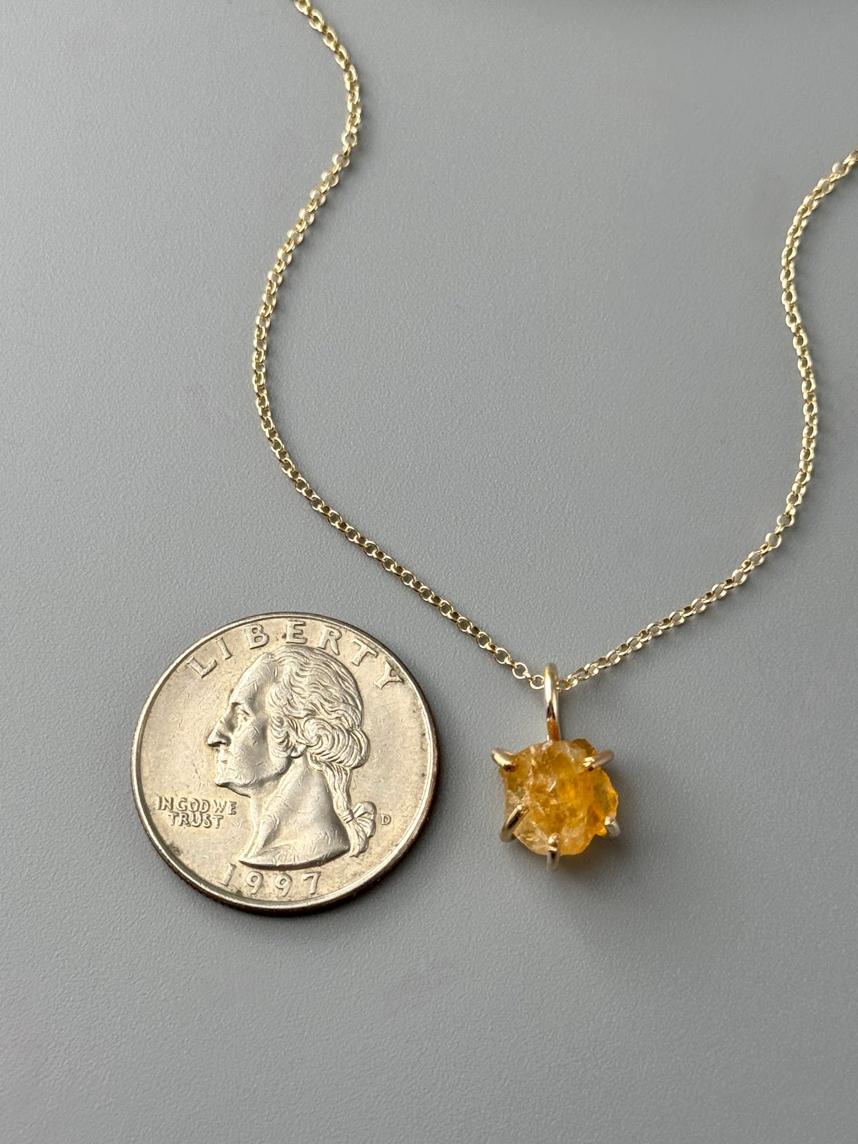 •CRADLE• citrine + gold necklace (18" long)