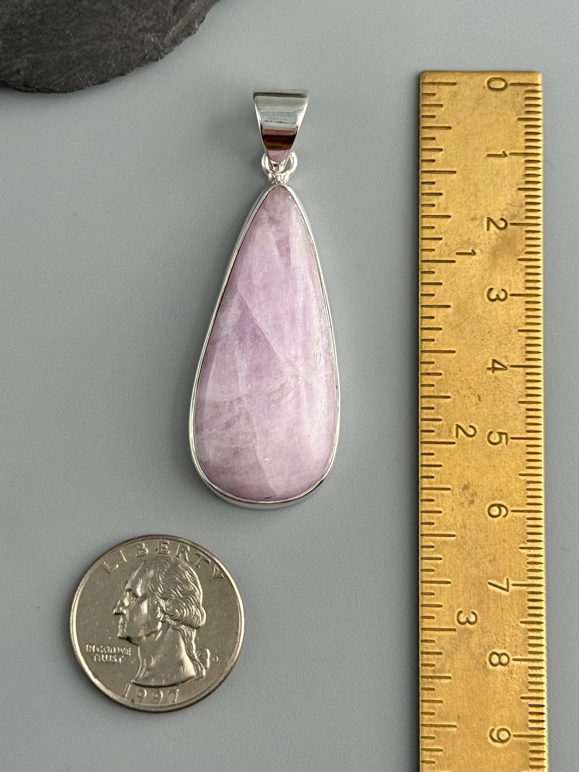 •KUNZITE - TEARDROP• sterling silver pendant