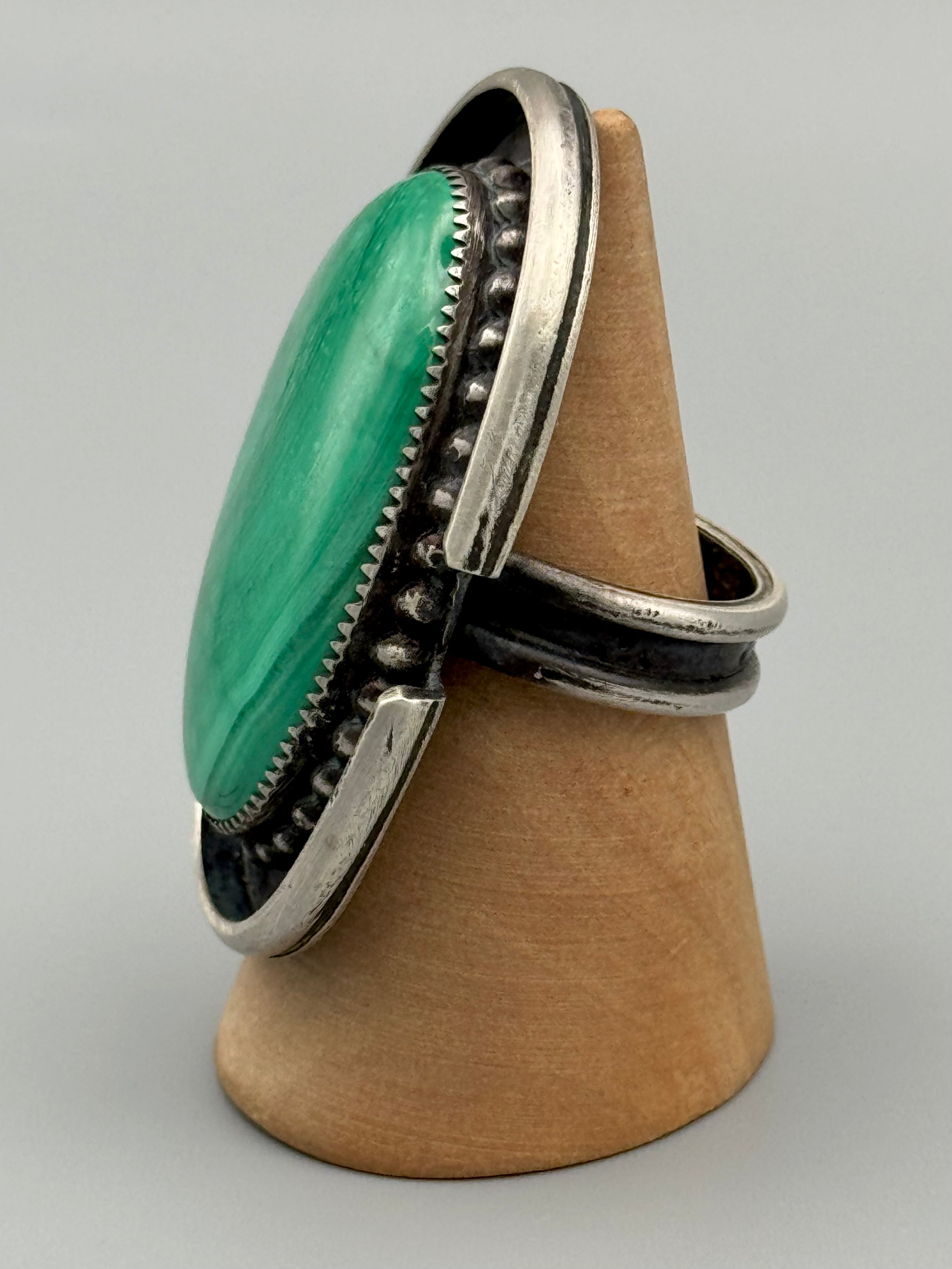 •SPARTAN• malachite + silver ring (size 8.5)